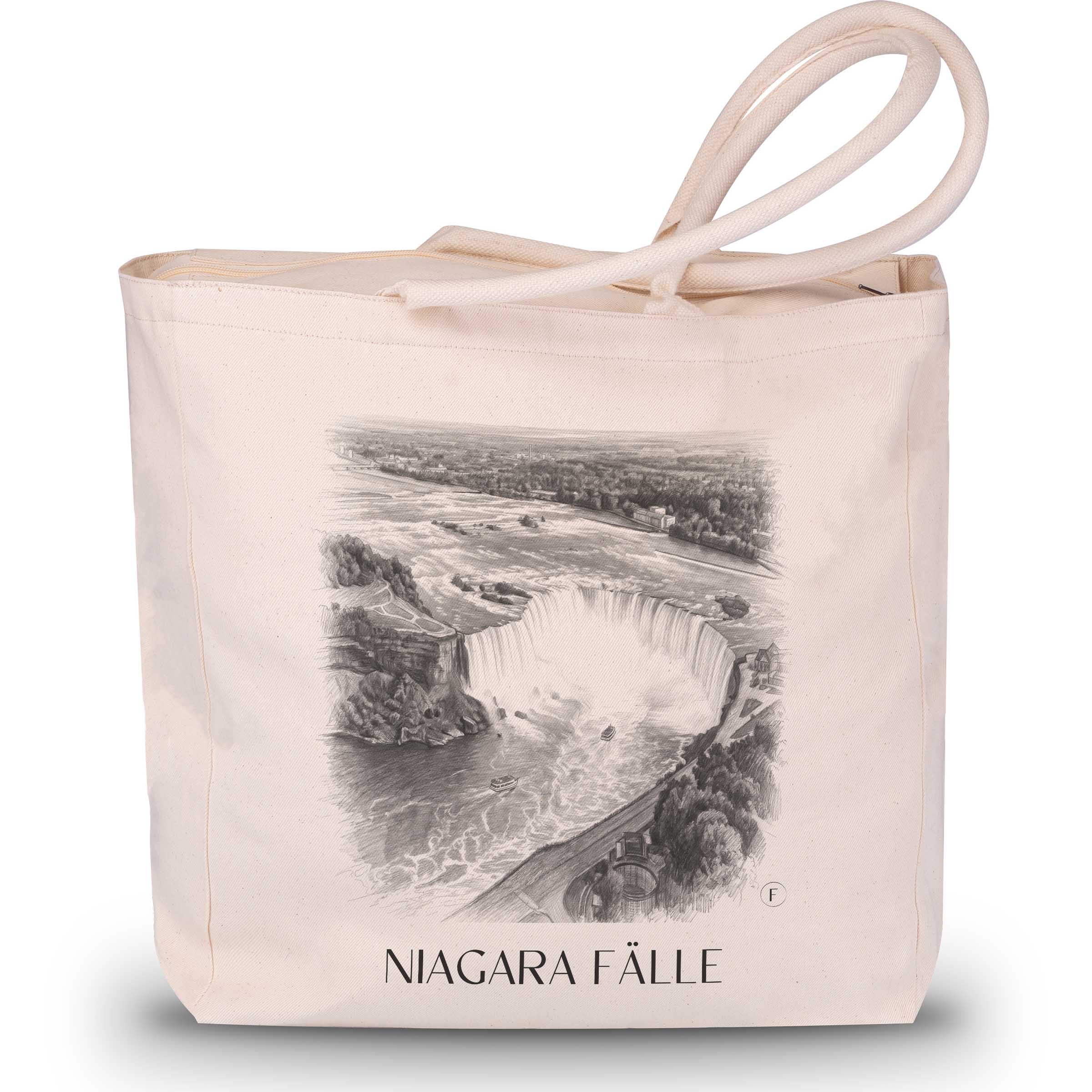 niagara-fälle-kanada/usa-einkaufstasche-bleistift-zeichnung-drawing