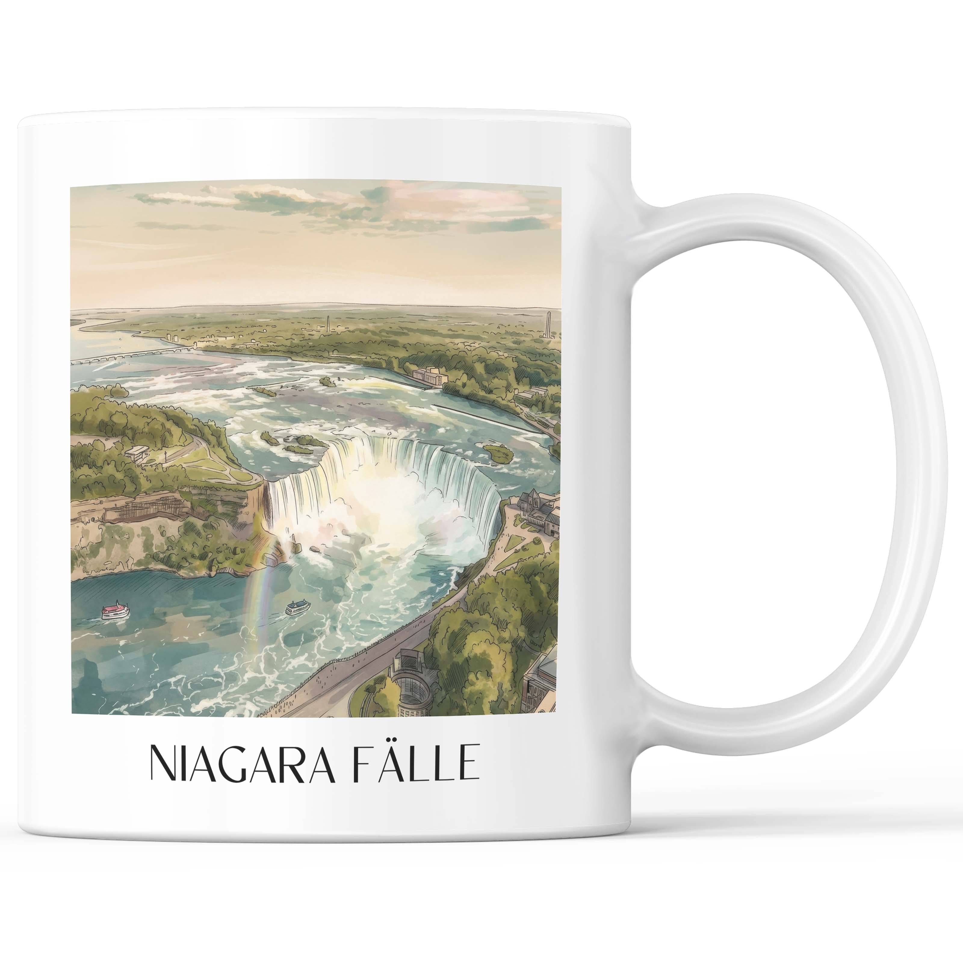Niagara Fälle - Kanada und Vereinigte Staaten Becher - Kaffeetasse im Aquarell Stil - favplace