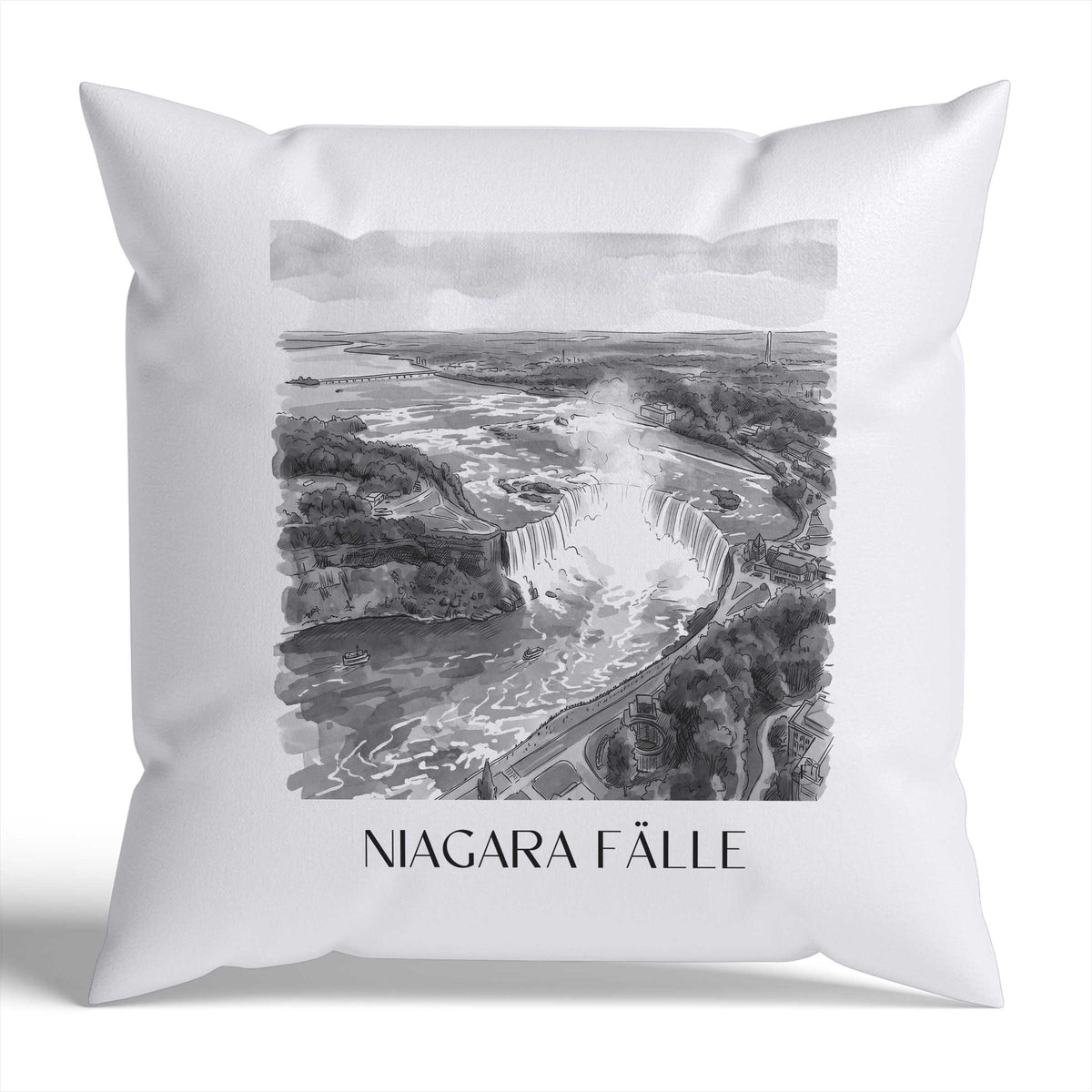 niagara-fälle-kanada/usa-kanada/usa-kissenbezug-aquarell-schwarz-weiss