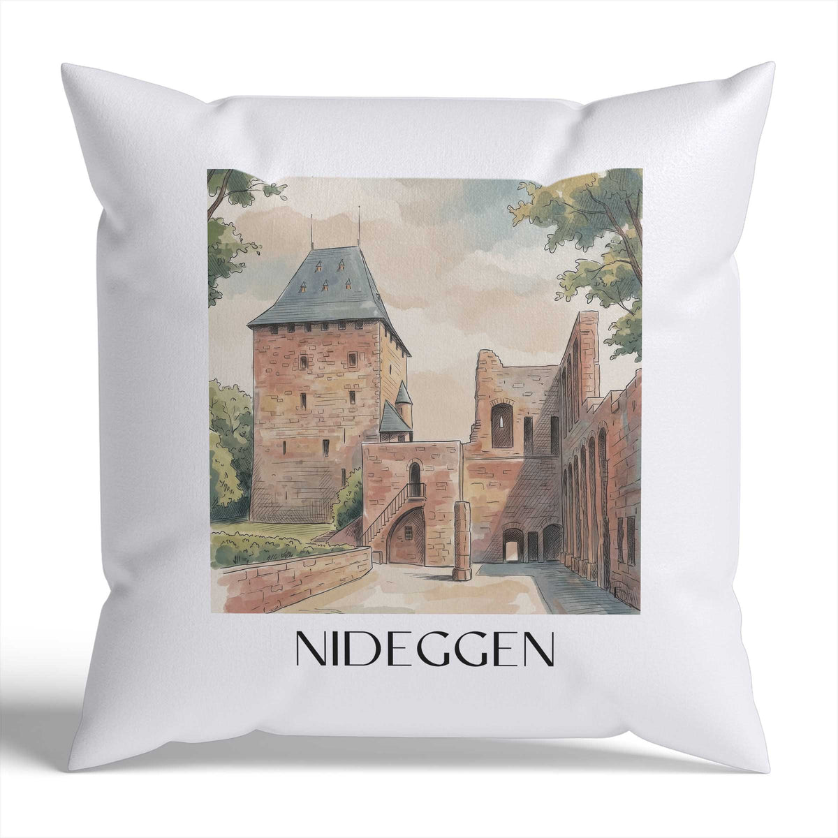 nideggen-eifel-deutschland-kissenbezug-aquarell