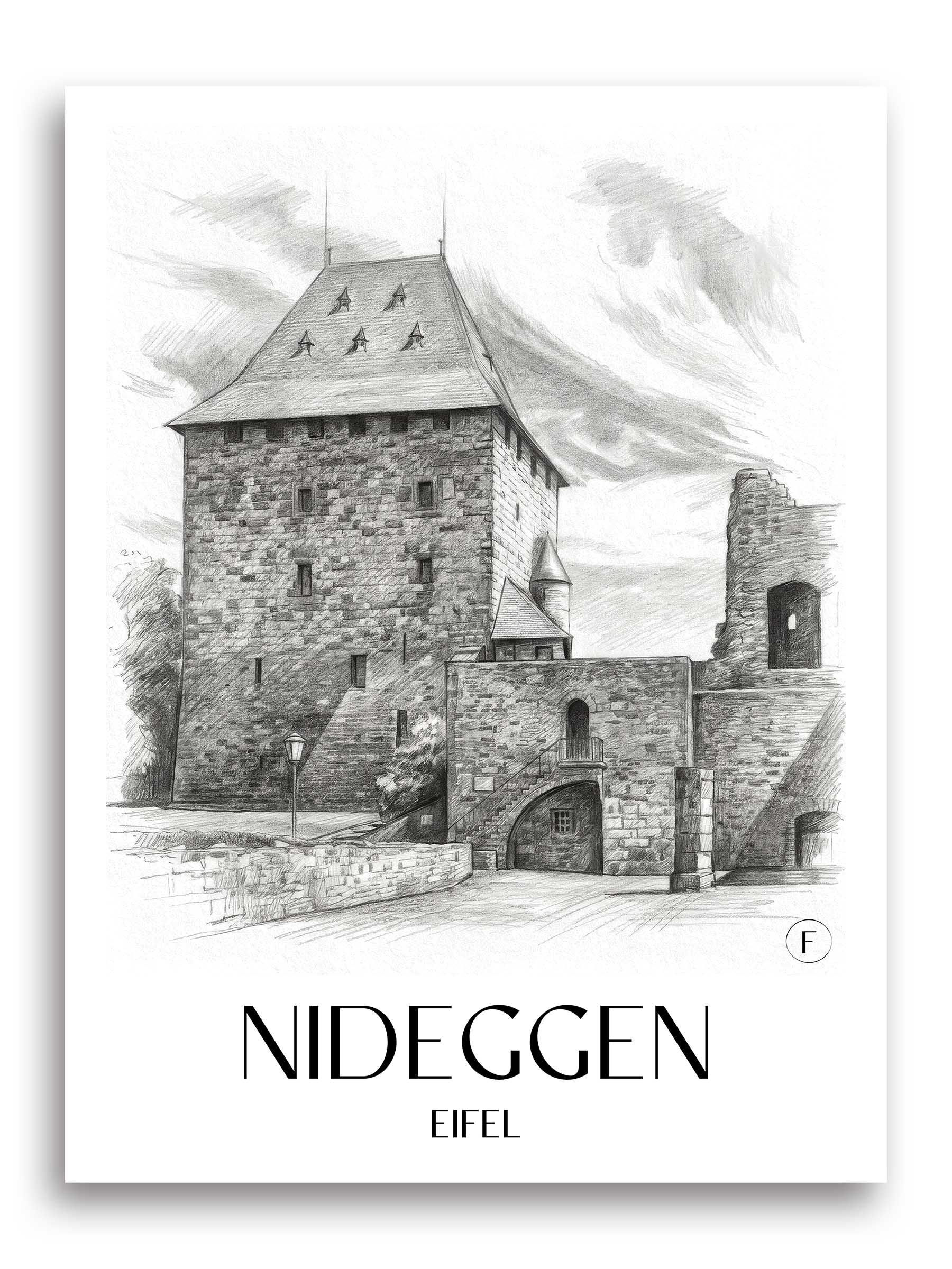 nideggen-eifel-deutschland-poster-bleistift-zeichnung-drawing