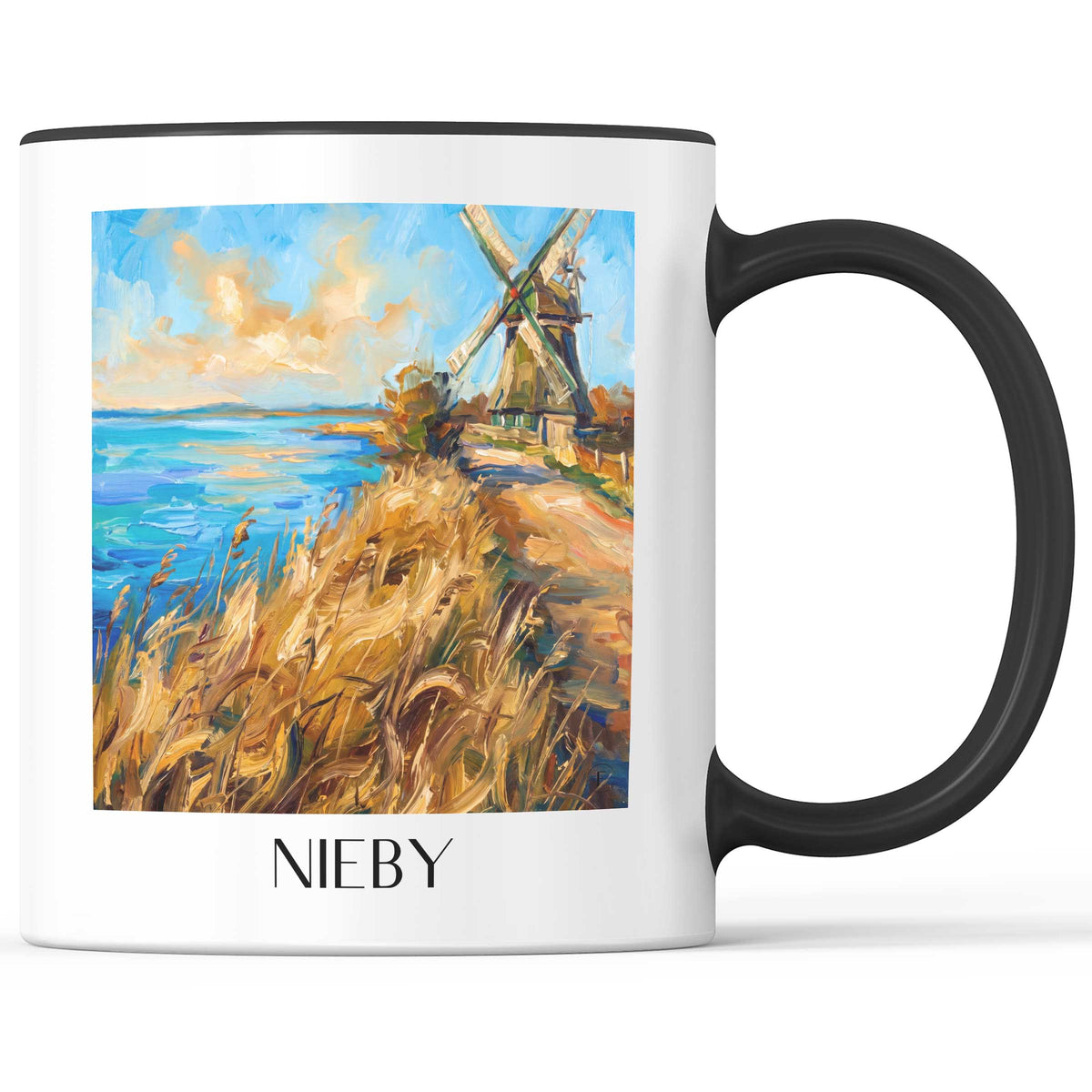 Nieby Kaffeebecher - Ostsee - Deutschland Becher - Kaffeetasse im Ölgemälde Stil
