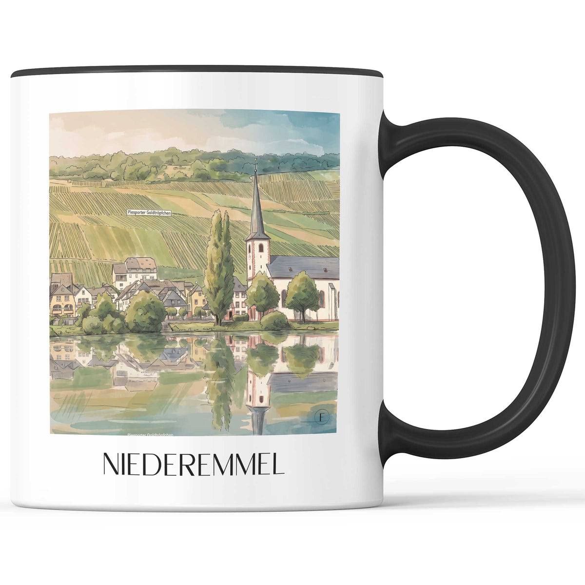 niederemmel-moseltal-deutschland-kaffeebecher-aquarell