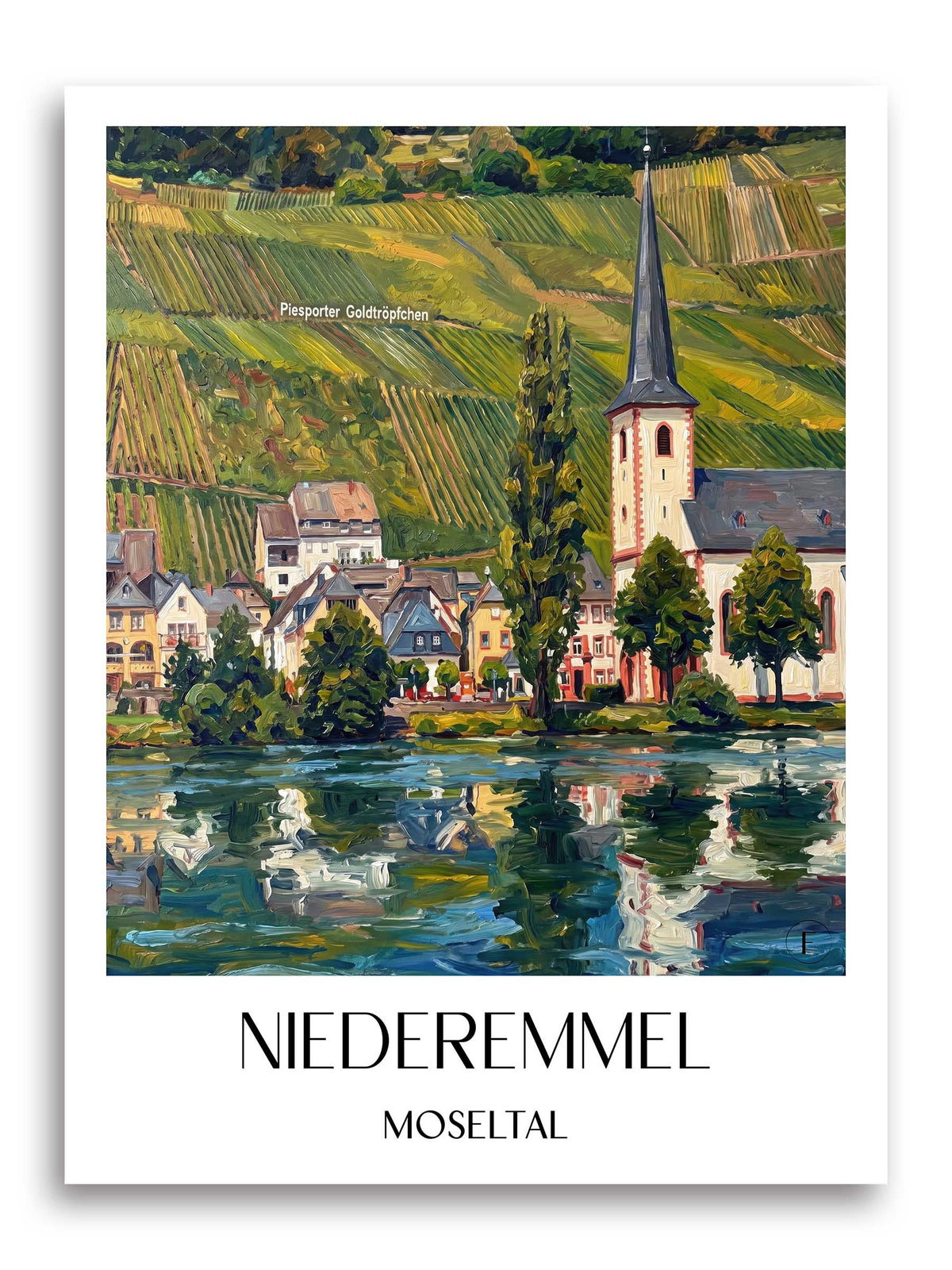 Niederemmel Poster - Moseltal - Deutschland Kunstdruck - Ölgemälde von A4 bis A1 - favplace