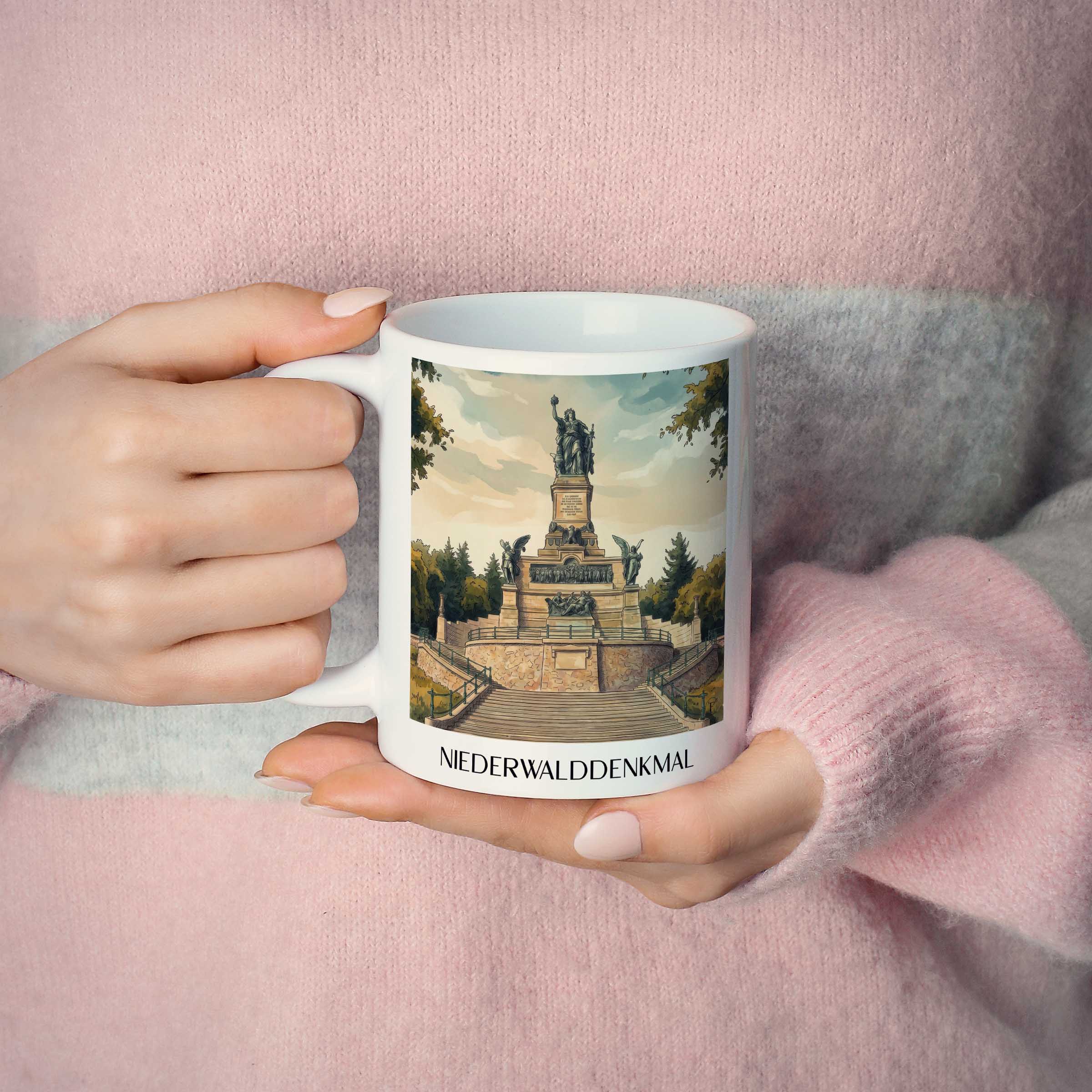 niederwalddenkmal-rheingau-deutschland-kaffeebecher-aquarell
