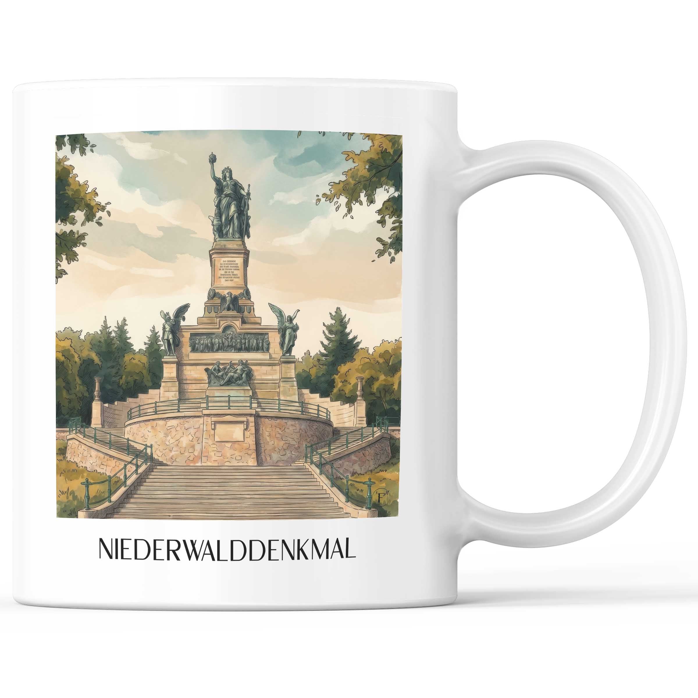 niederwalddenkmal-rheingau-deutschland-kaffeebecher-aquarell