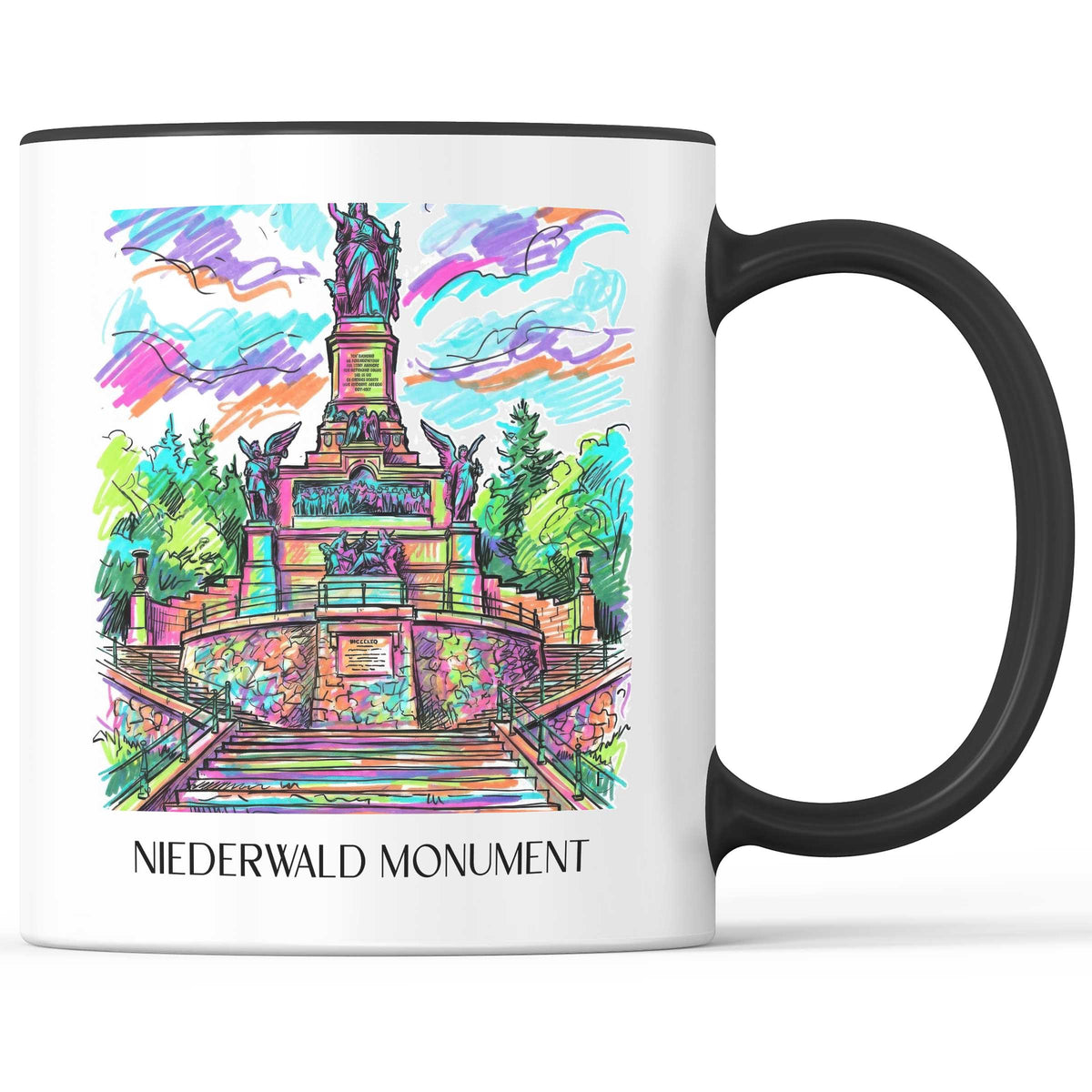 Niederwalddenkmal Kaffeebecher - Rheingau - Deutschland Becher - Kaffeetasse im Tag Graffiti Stil - favplace