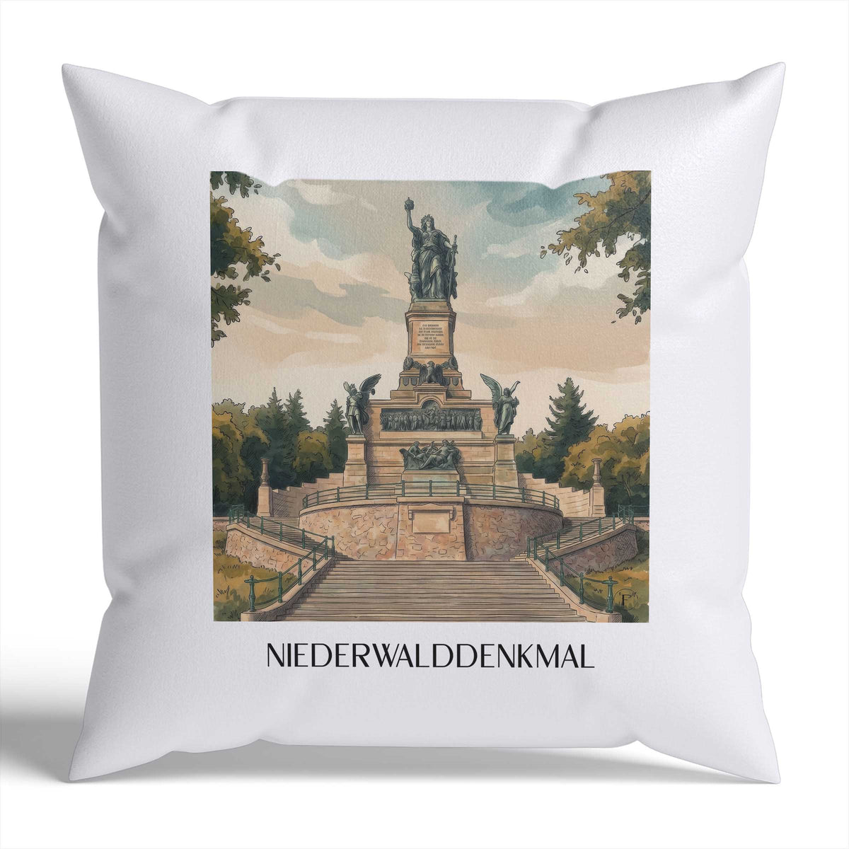 niederwalddenkmal-rheingau-deutschland-kissenbezug-aquarell