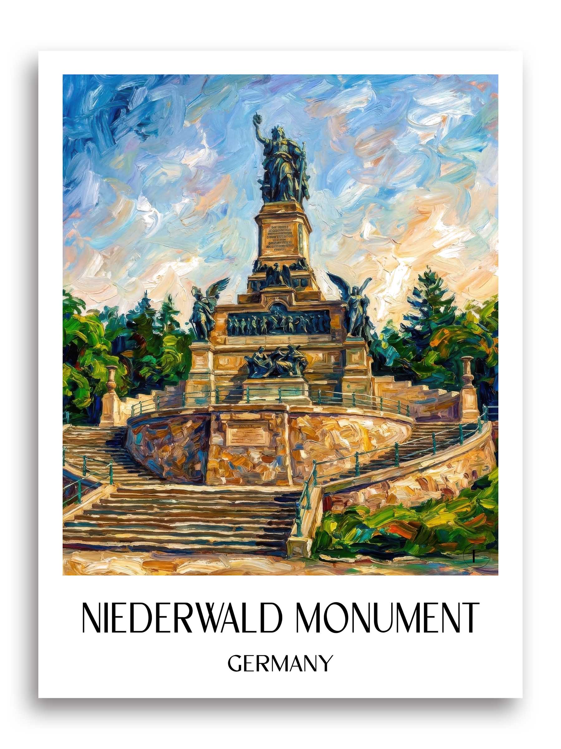 Niederwalddenkmal Poster - Rheingau - Deutschland Kunstdruck - Ölgemälde von A4 bis A1 - favplace