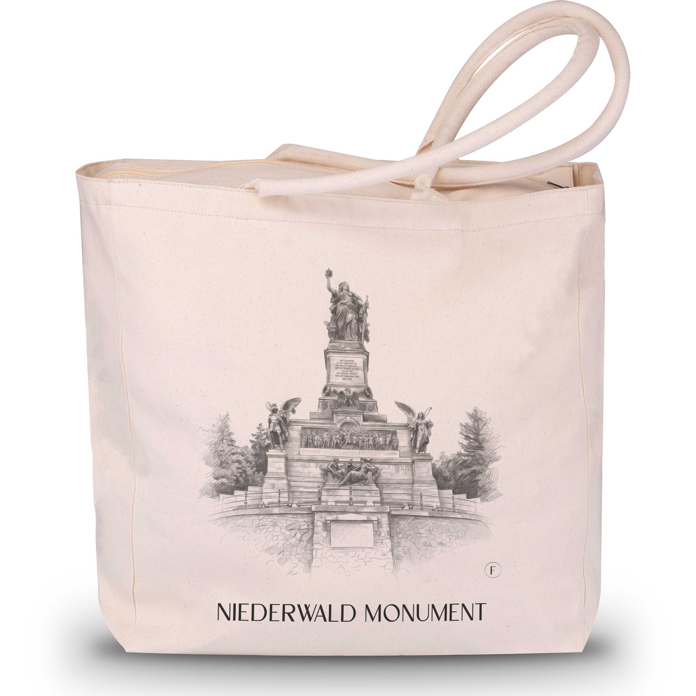Niederwalddenkmal Shopping Tasche - Rheingau - Deutschland Tote Bag - Einkaufstasche im Zeichnung Stil