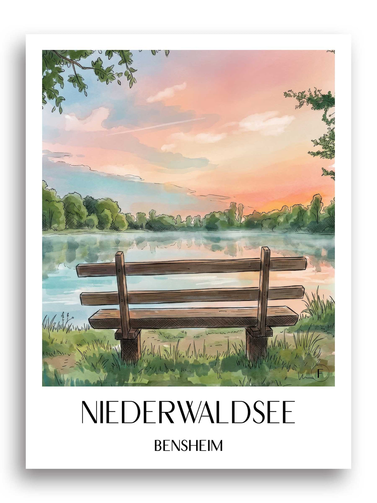 niederwaldsee-bensheim-deutschland-poster-aquarell