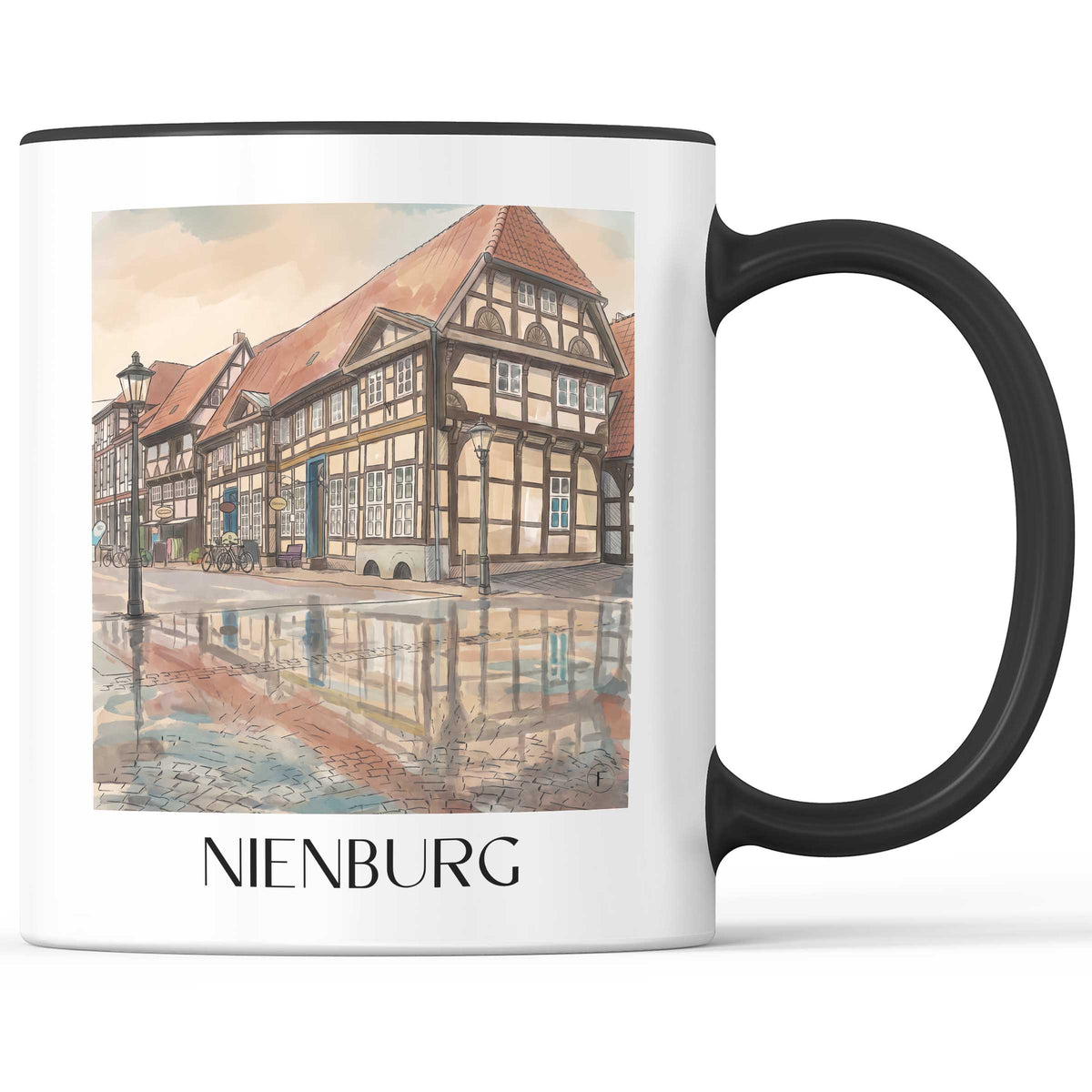 Nienburg Kaffeebecher - Weser - Deutschland Becher - Kaffeetasse im Aquarell Stil