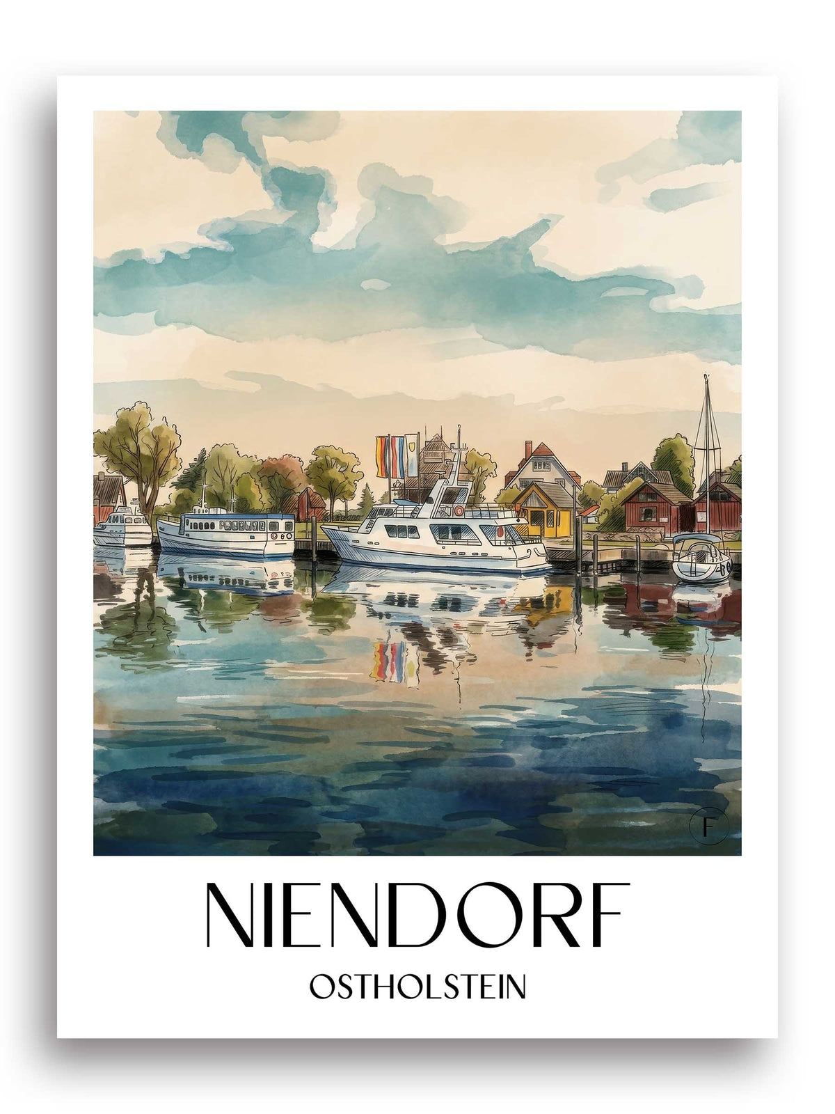 niendorf-ostholstein-deutschland-poster-aquarell