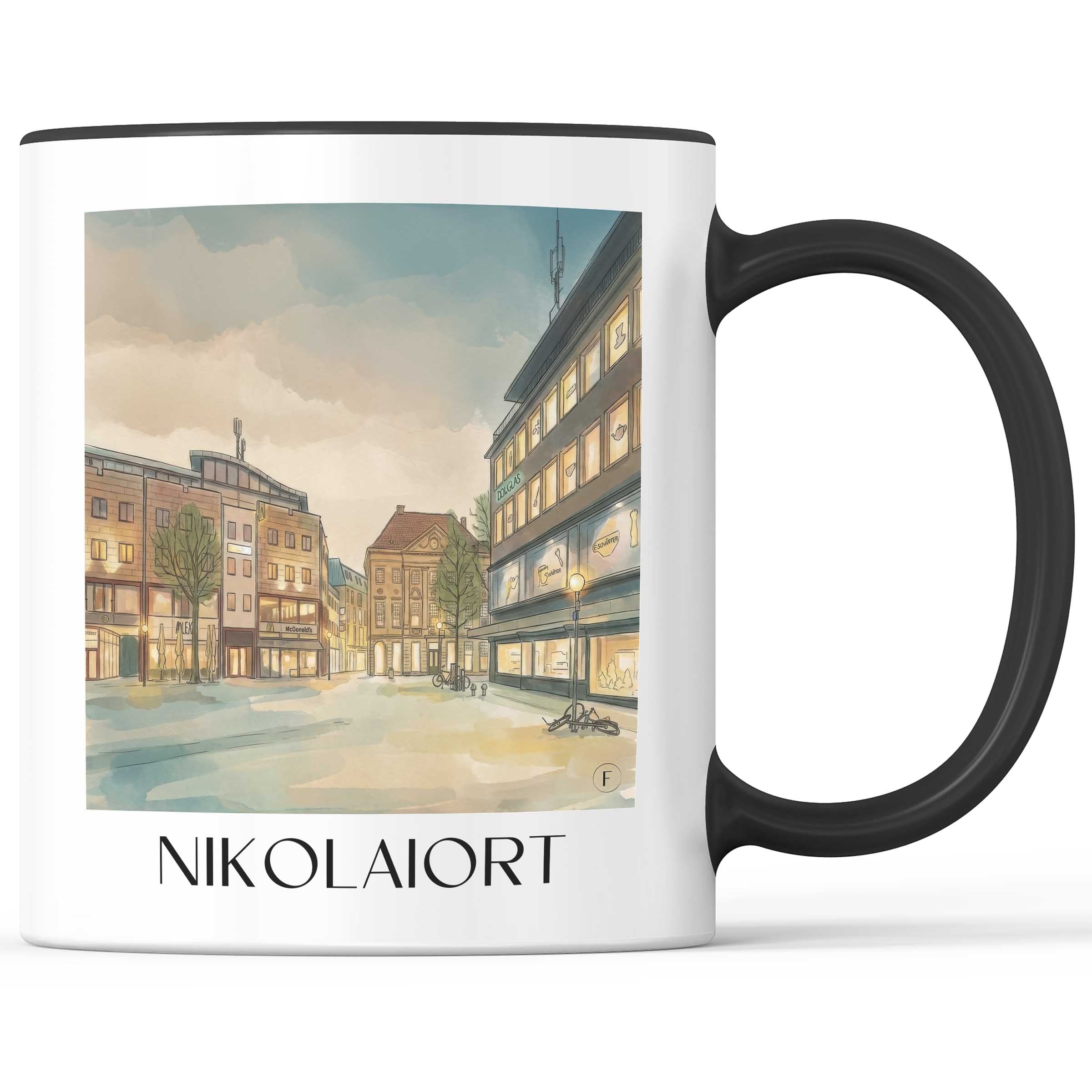 Nikolaiort Kaffeebecher - Osnabrück - Deutschland Becher - Kaffeetasse im Aquarell Stil - favplace