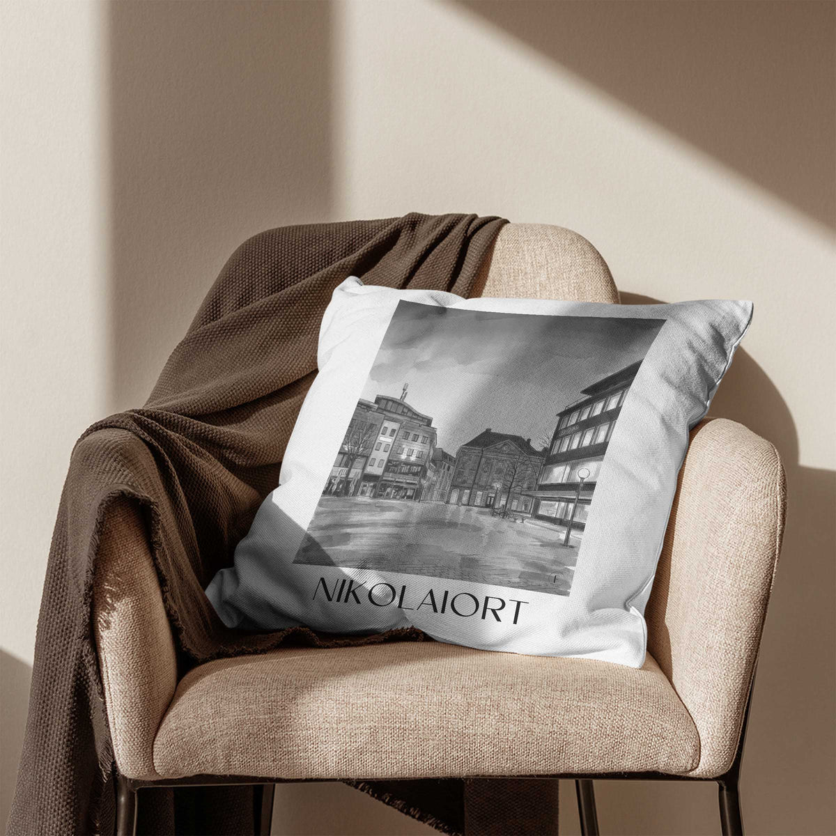 nikolaiort-osnabrück-deutschland-kissenbezug-aquarell-schwarz-weiss