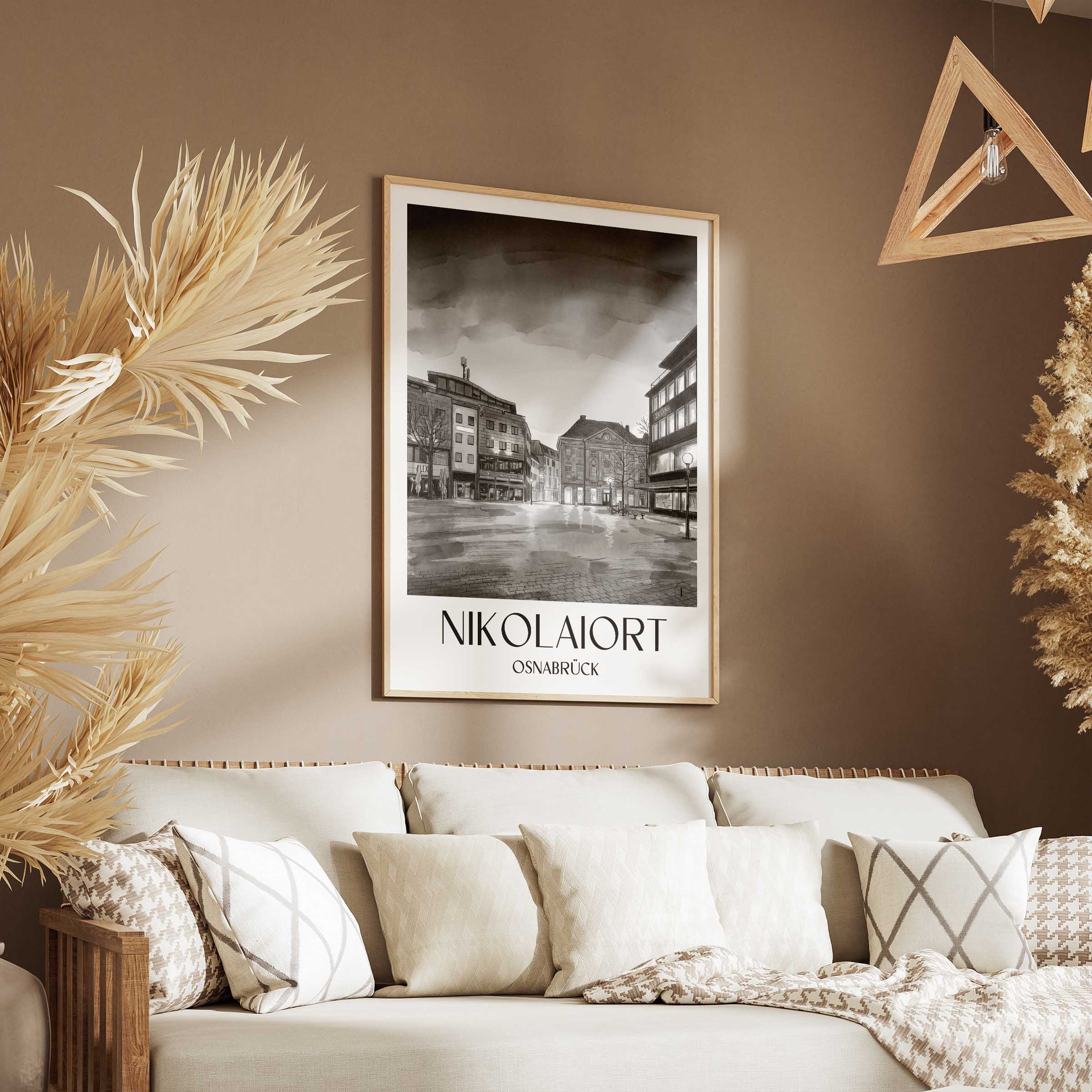 nikolaiort-osnabrück-deutschland-poster-aquarell-schwarz-weiss