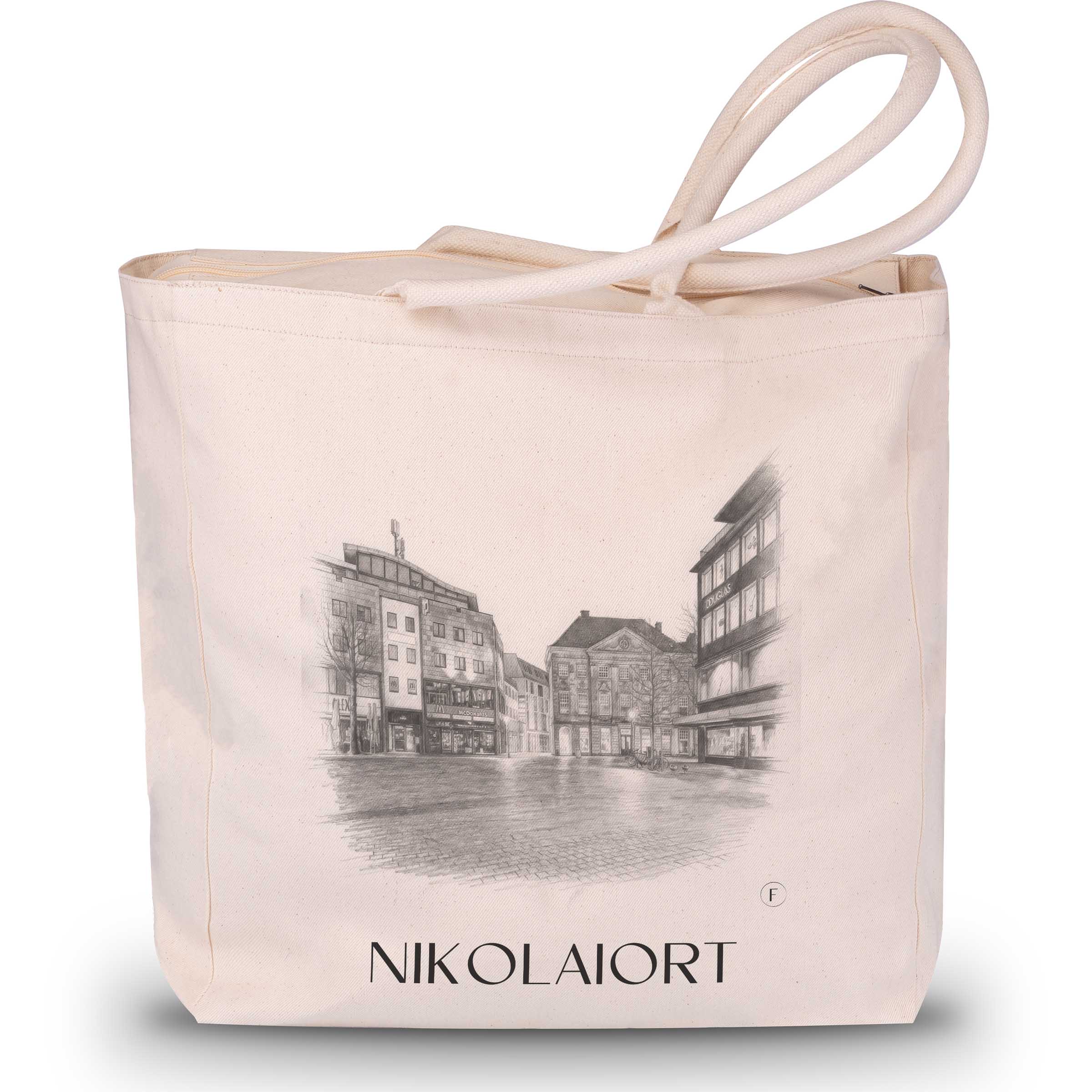 nikolaiort-osnabrück-deutschland-einkaufstasche-bleistift-zeichnung-drawing