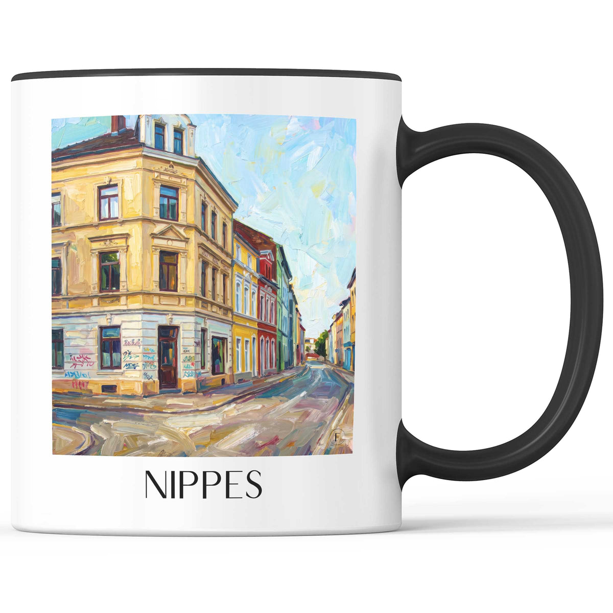 Nippes Kaffeebecher - Köln - Deutschland Becher - Kaffeetasse im Ölgemälde Stil