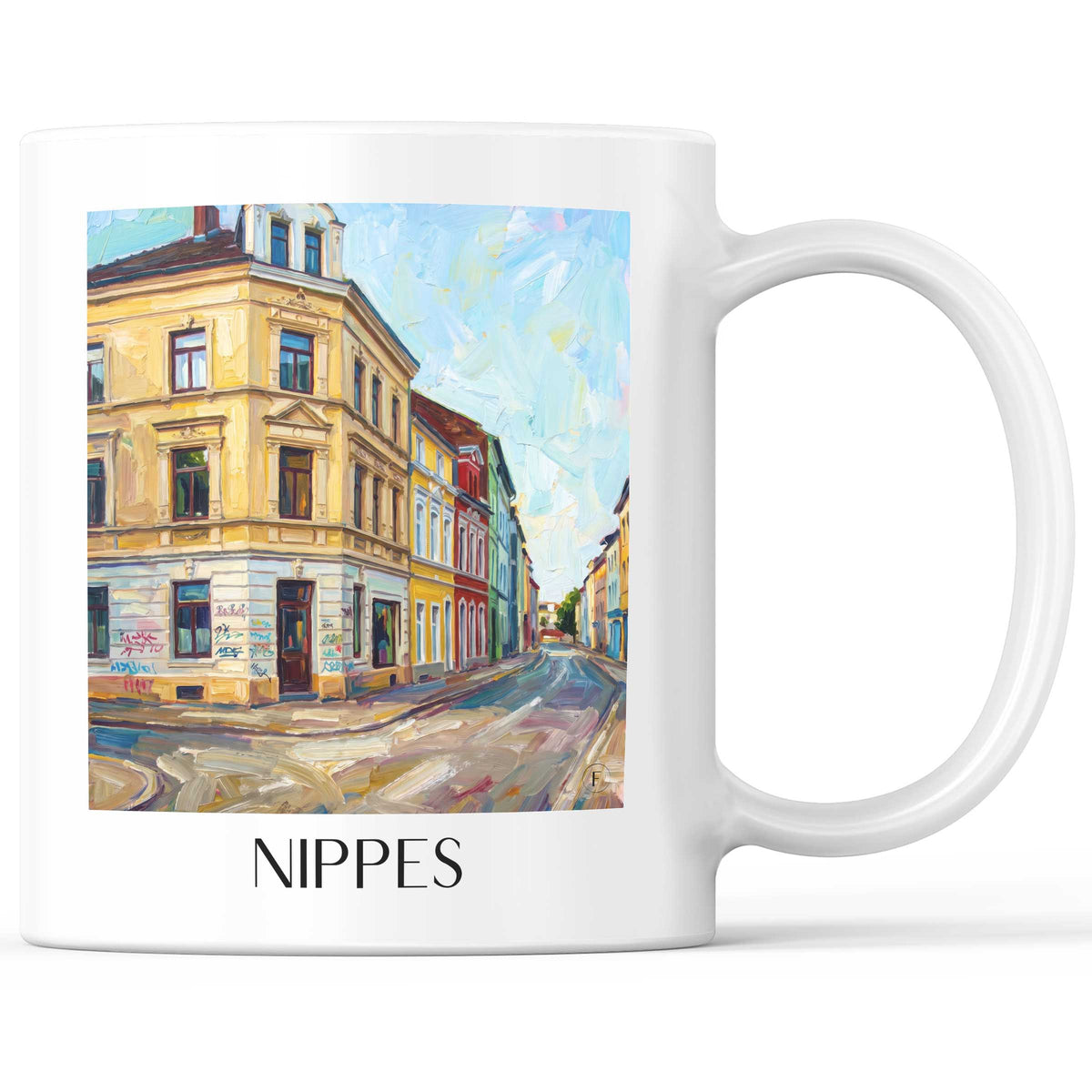 Nippes Kaffeebecher - Köln - Deutschland Becher - Kaffeetasse im Ölgemälde Stil