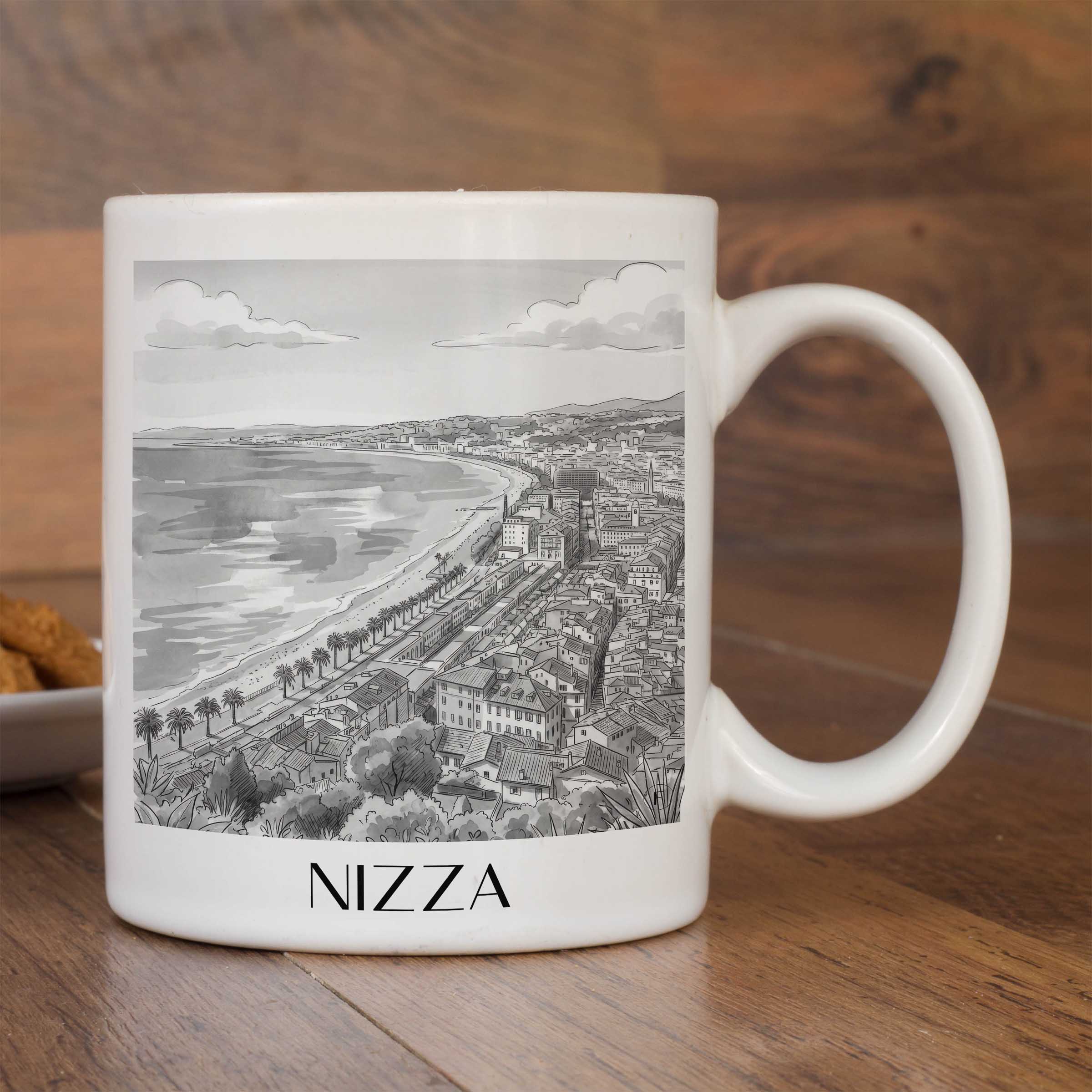 nizza-frankreich-kaffeebecher-aquarell-schwarz-weiss