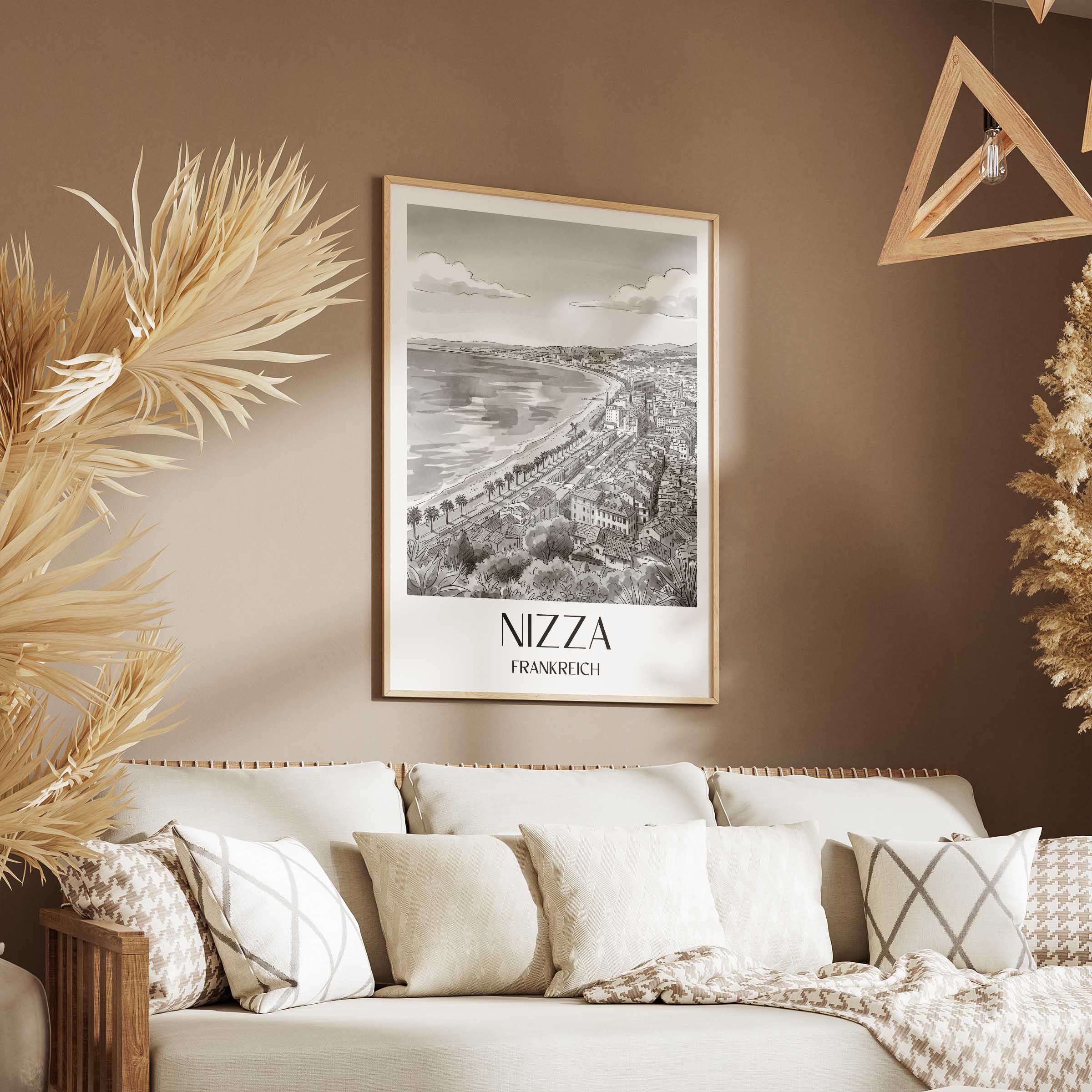 nizza-frankreich-poster-aquarell-schwarz-weiss