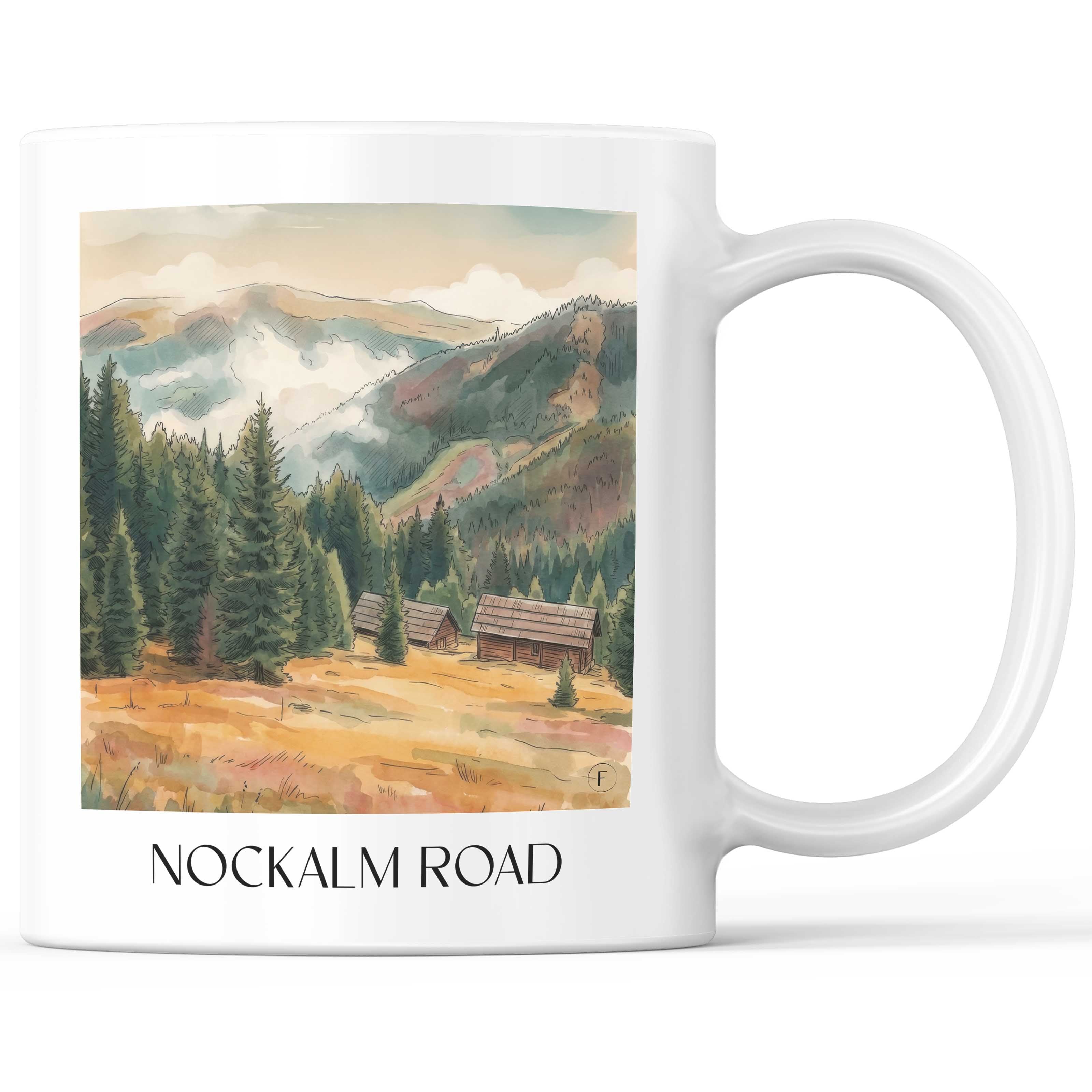 Nockalmstraße Kaffeebecher - Österreich - Österreich und Österreich Becher - Kaffeetasse im Aquarell Stil - favplace