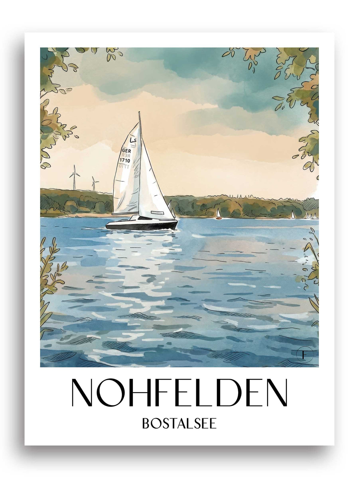 nohfelden-bostalsee-deutschland-poster-aquarell