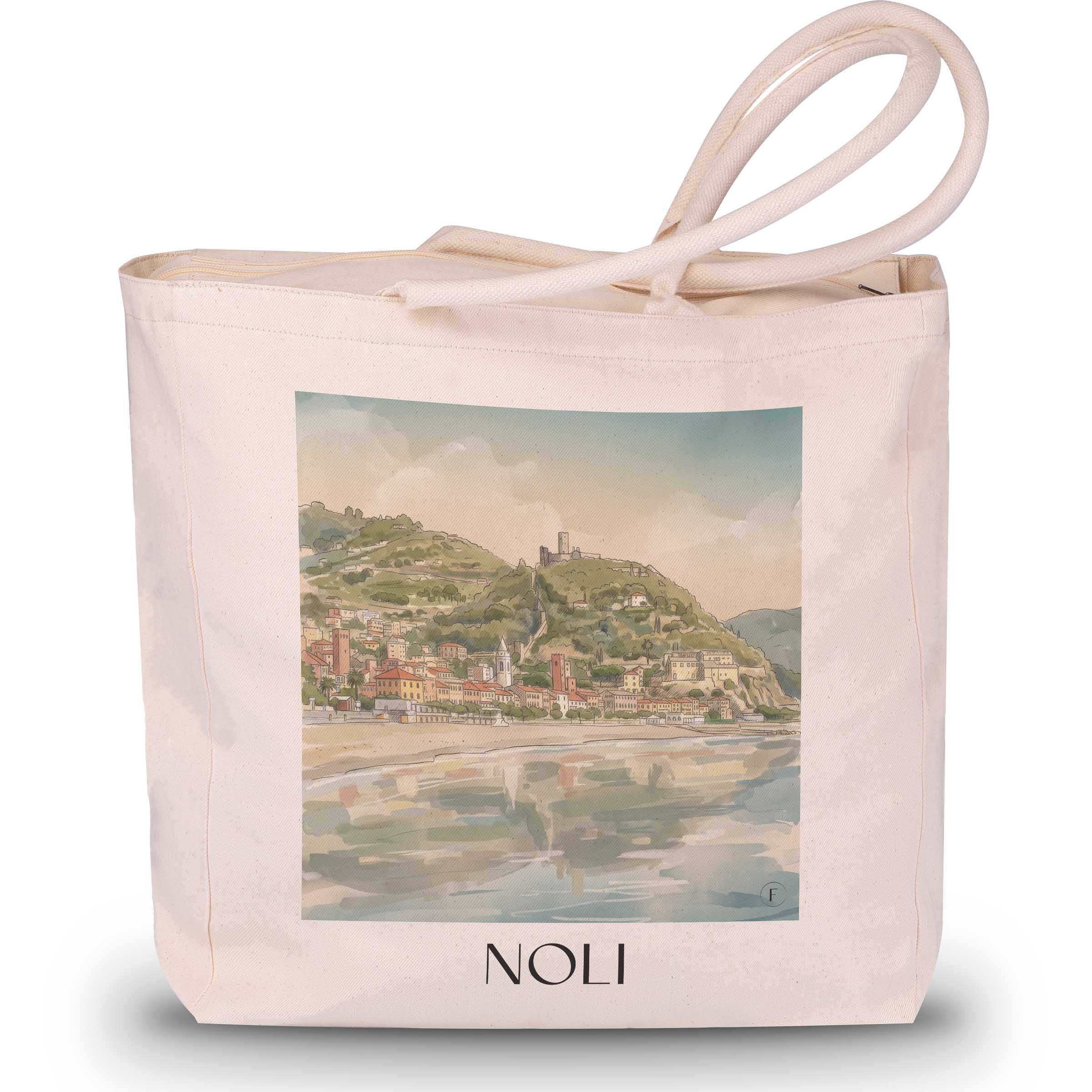noli-ligurien-italien-einkaufstasche-aquarell