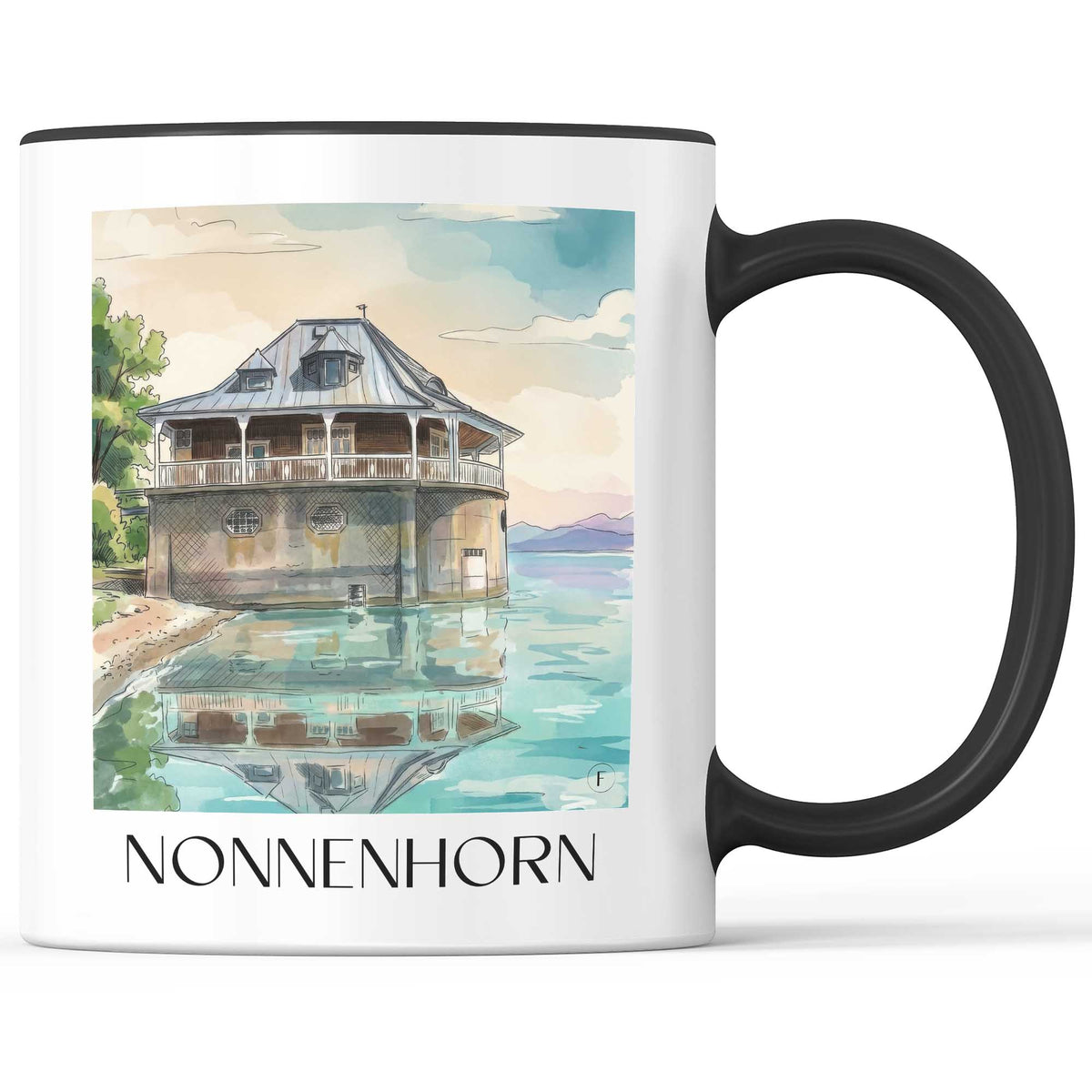 nonnenhorn-bodensee-deutschland-kaffeebecher-aquarell