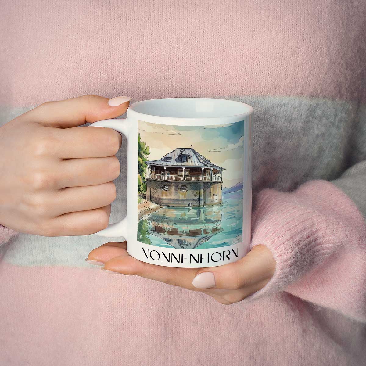 nonnenhorn-bodensee-deutschland-kaffeebecher-aquarell