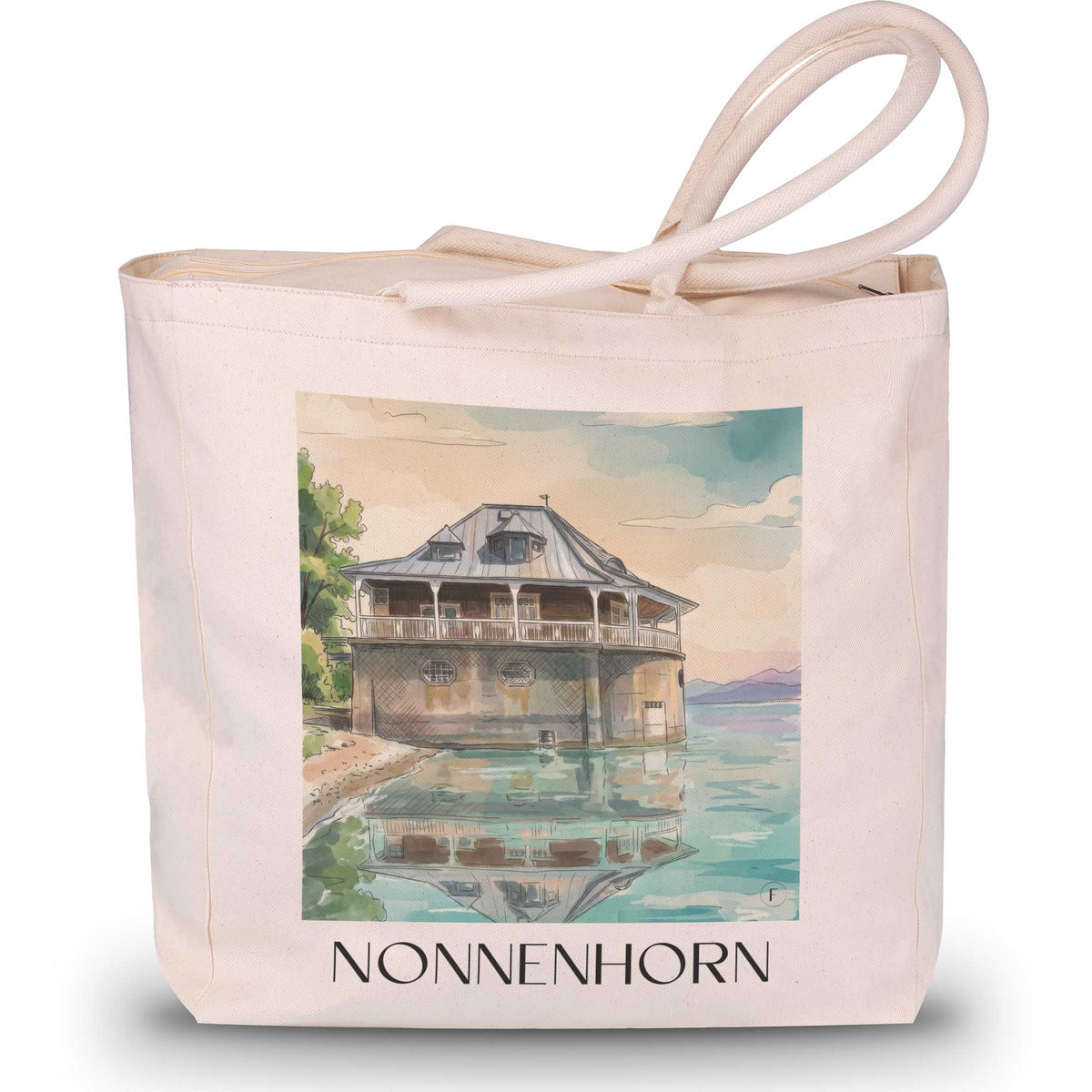 nonnenhorn-bodensee-deutschland-einkaufstasche-aquarell