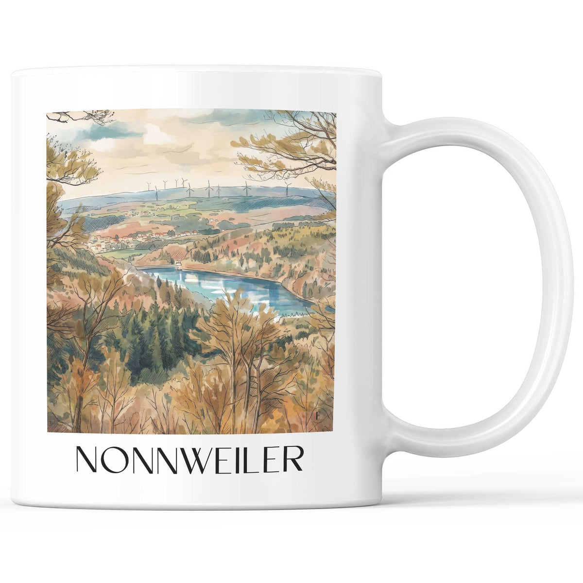 Nonnweiler Kaffeebecher - Hochwald - Deutschland Becher - Kaffeetasse im Aquarell Stil - favplace