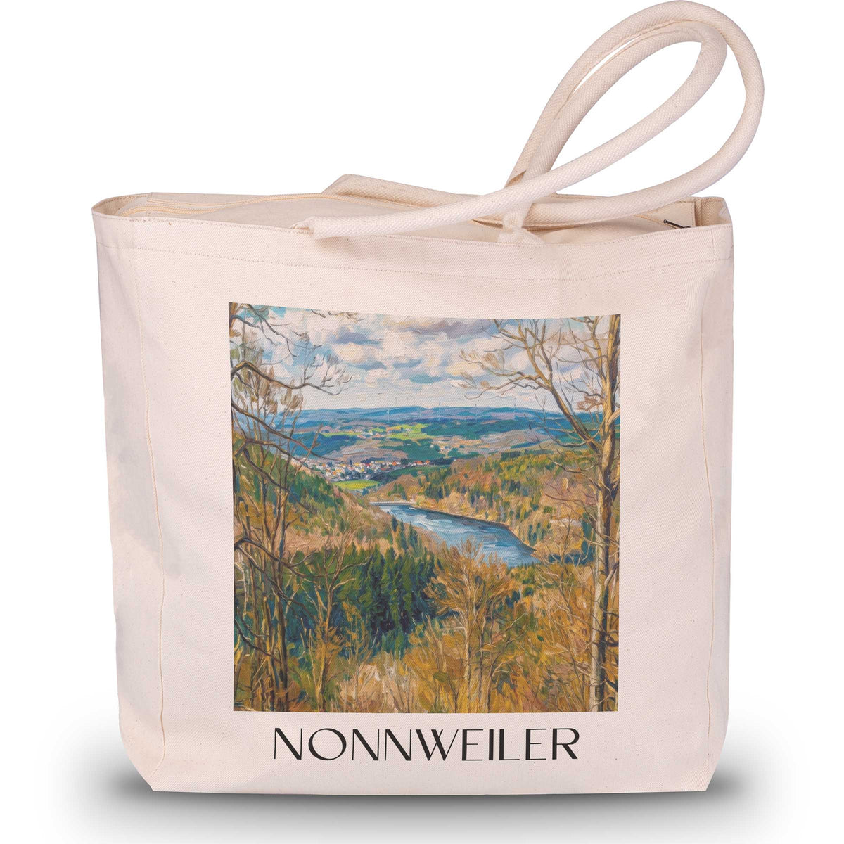 Nonnweiler Shopping Tasche - Hochwald - Deutschland Tote Bag - Einkaufstasche im Ölgemälde Stil - favplace