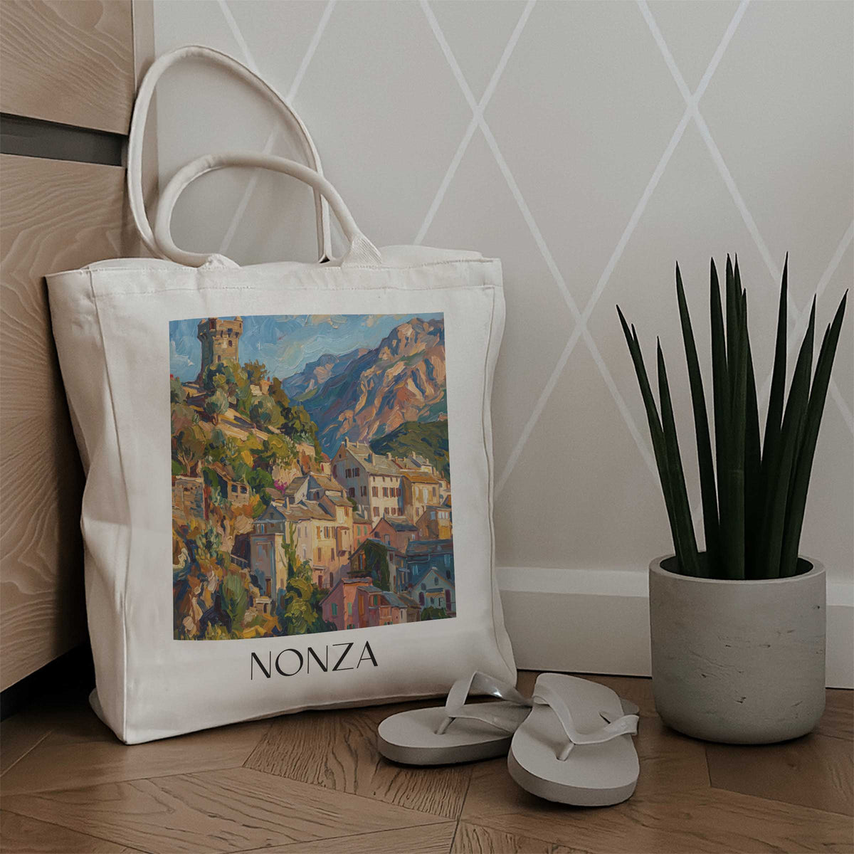nonza-cap-corse-frankreich-einkaufstasche-oil-painting-oelgemaelde