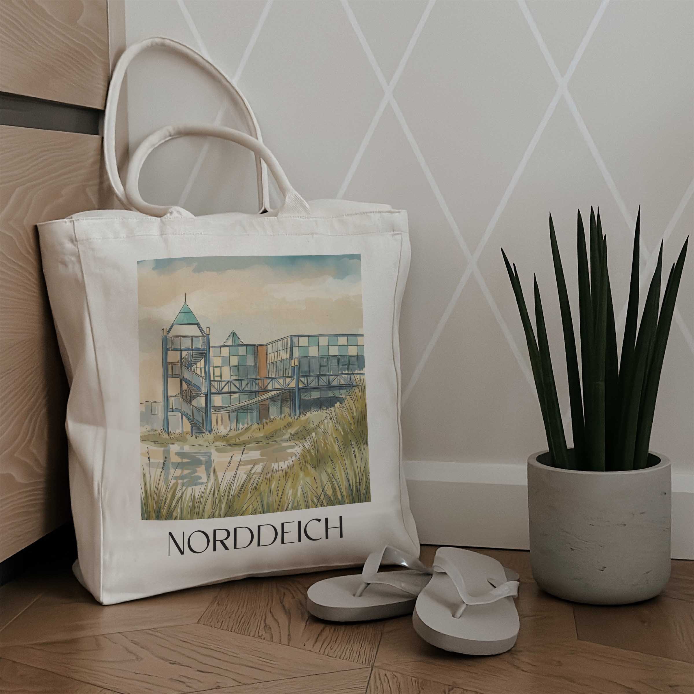norddeich-ostfriesland-deutschland-einkaufstasche-aquarell