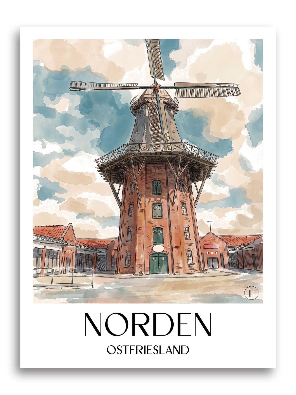 norden-ostfriesland-deutschland-poster-aquarell