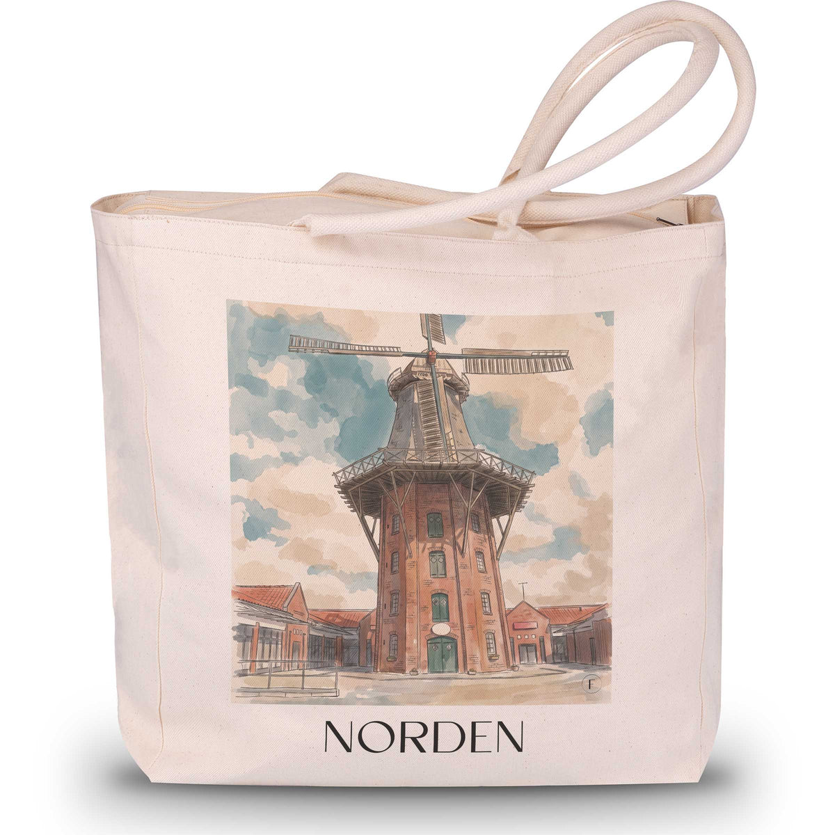 norden-ostfriesland-deutschland-einkaufstasche-aquarell
