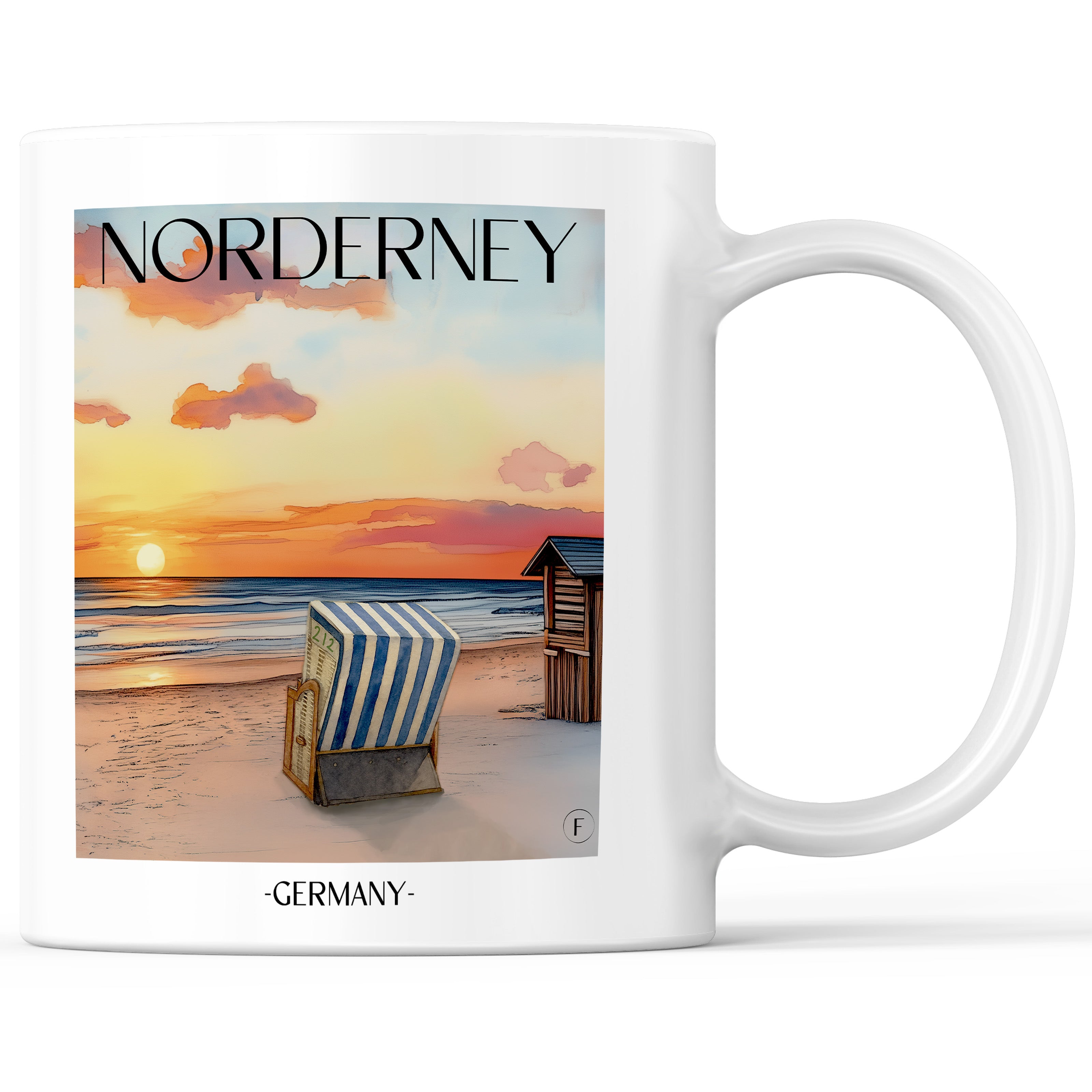 Norderney - Deutschland Becher - Kaffeetasse im Aquarell Stil - favplace