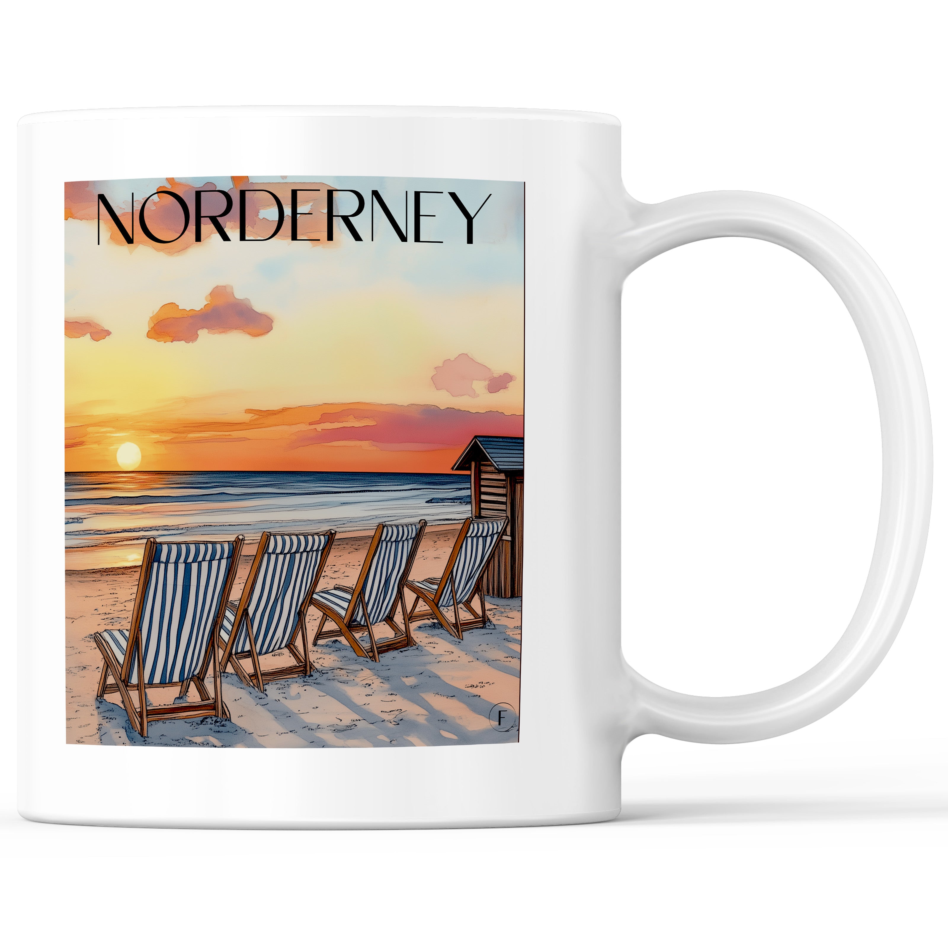 Norderney - Deutschland Becher - Kaffeetasse im Aquarell Stil - favplace
