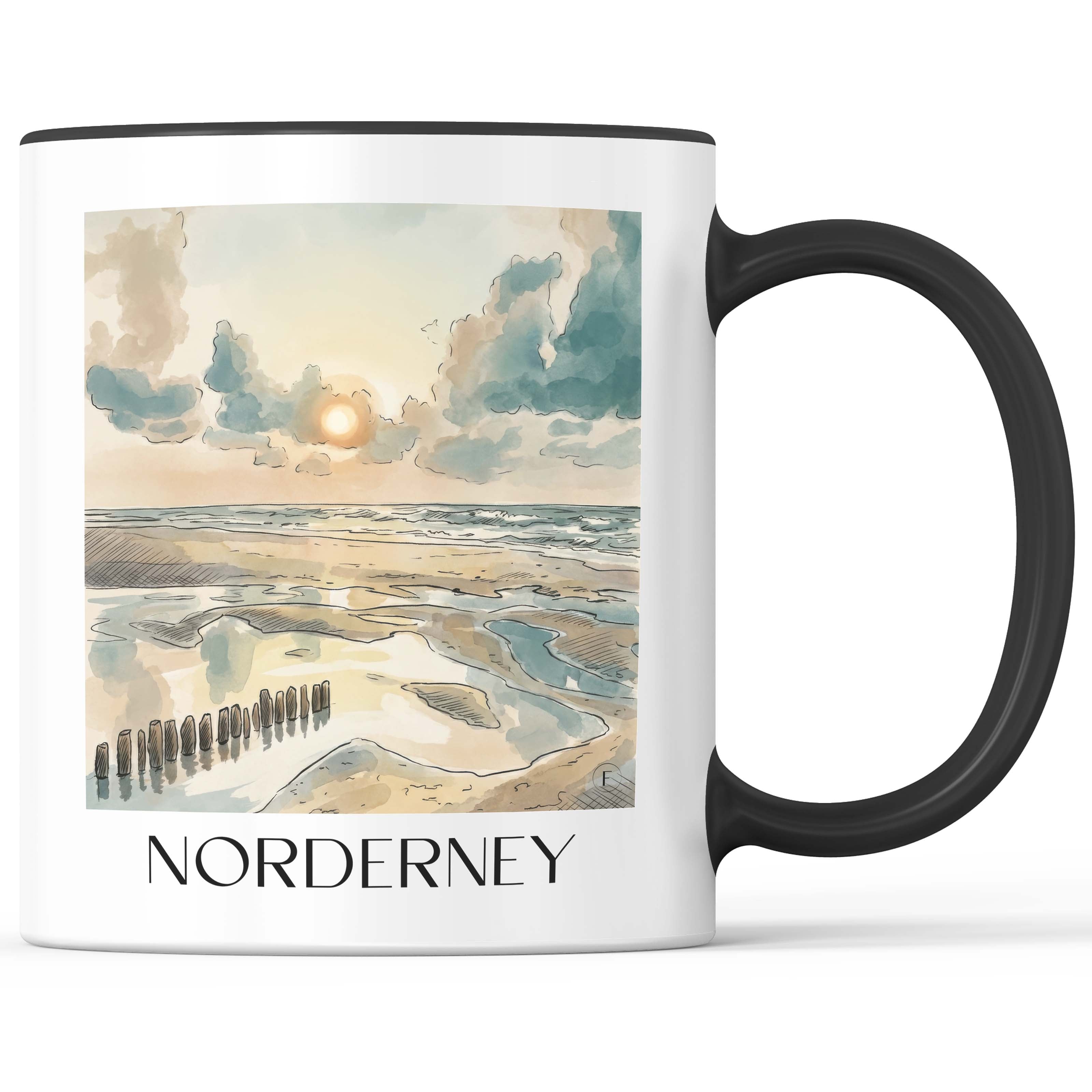 Norderney - Deutschland Becher - Kaffeetasse im Aquarell Stil - favplace