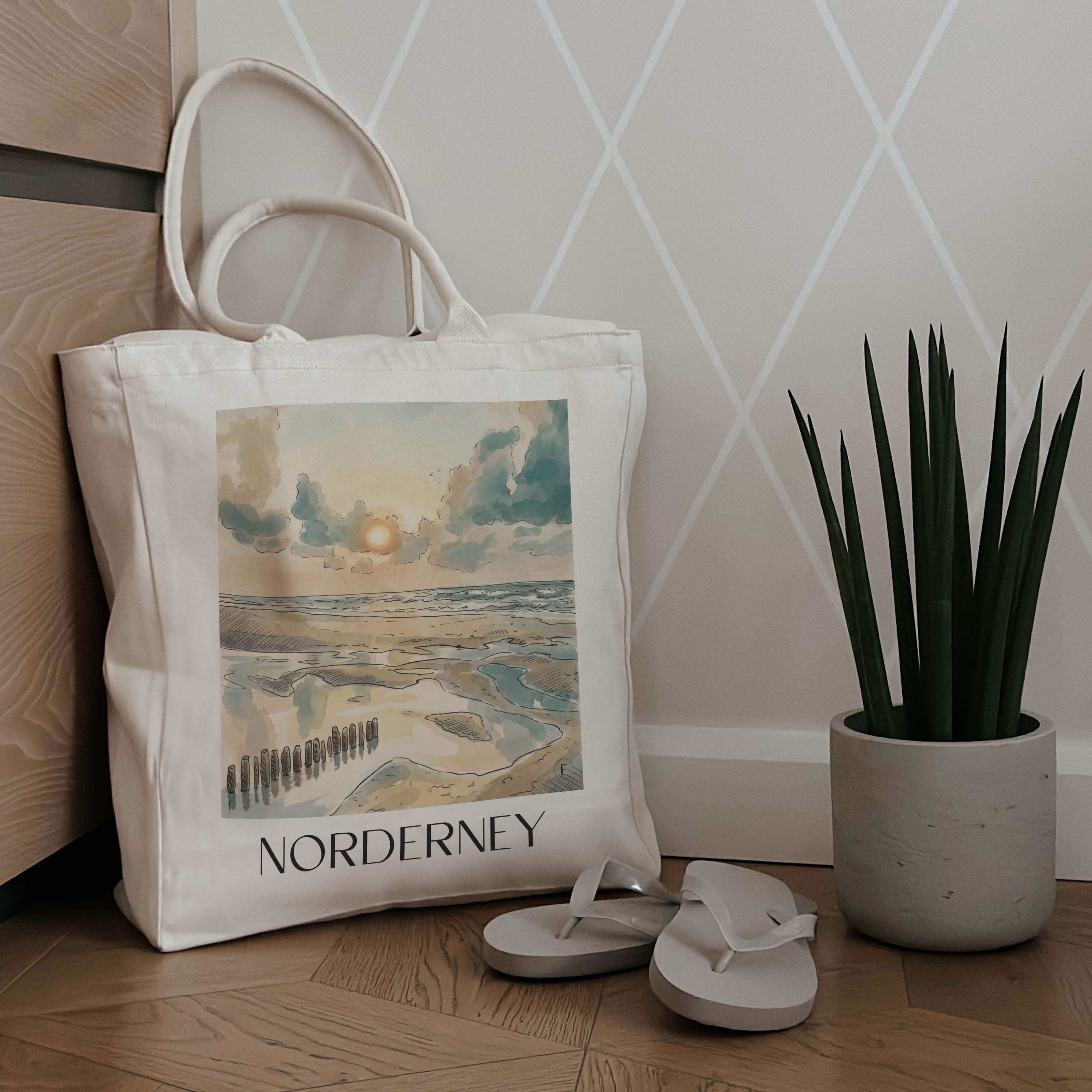 norderney-deutschland-einkaufstasche-aquarell