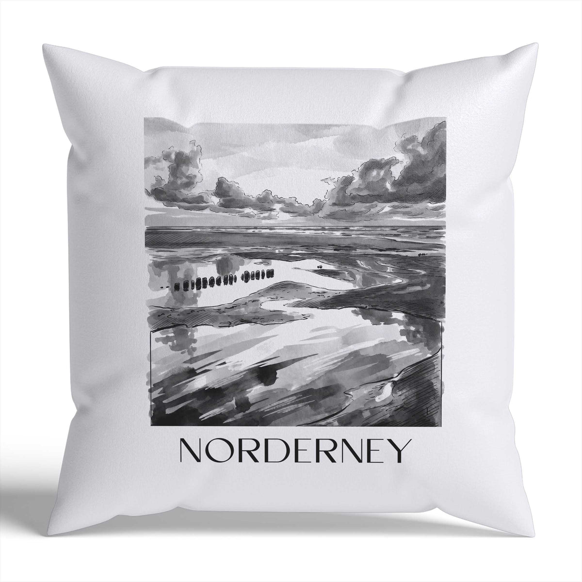 norderney-deutschland-deutschland-kissenbezug-aquarell-schwarz-weiss
