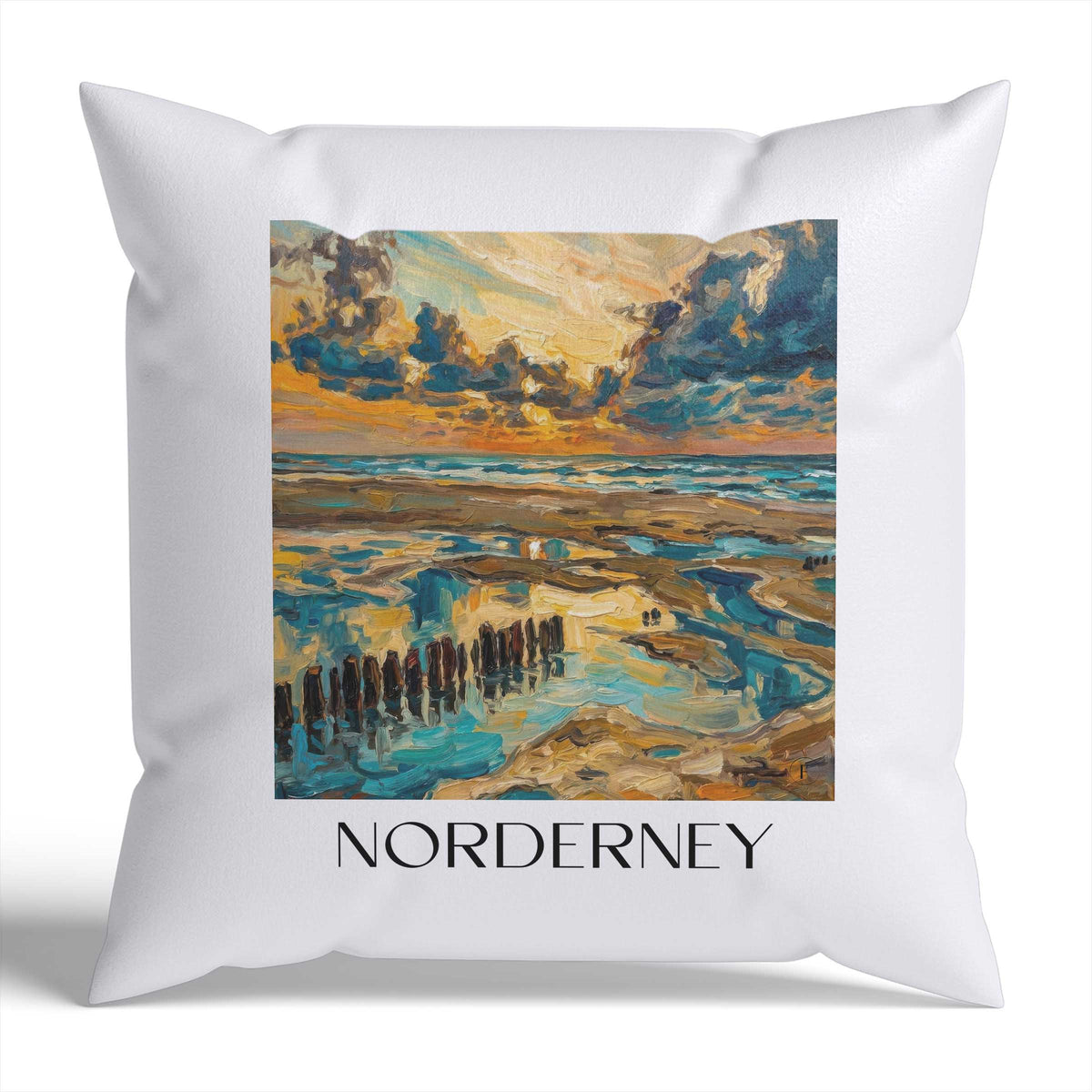 Norderney Kissenhülle - Zierkissen Bezug - Deutschland - Deutschland Kissen bzw. Kissenbezug im Ölgemälde Stil - favplace