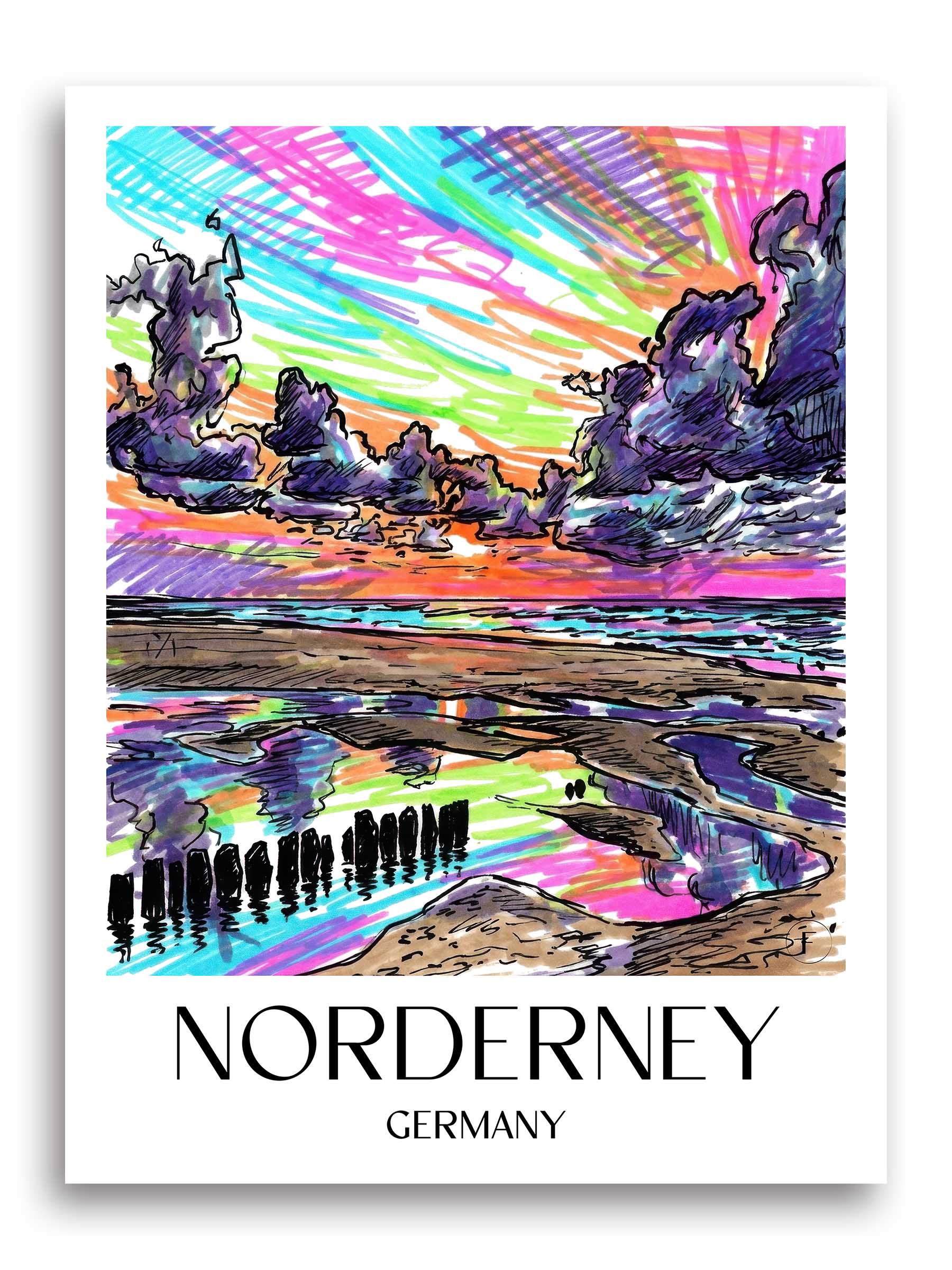 Norderney Poster - - Deutschland Kunstdruck - Tag Graffiti von A4 bis A1 - favplace