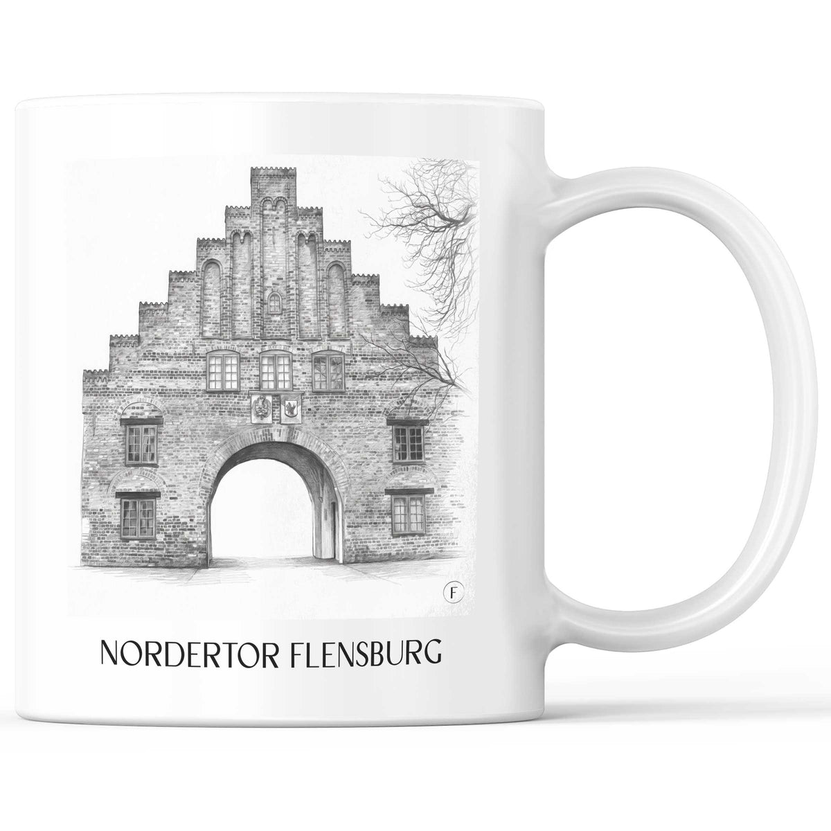 Nordertor Kaffeebecher - Flensburg - Deutschland Becher - Kaffeetasse im Zeichnung Stil