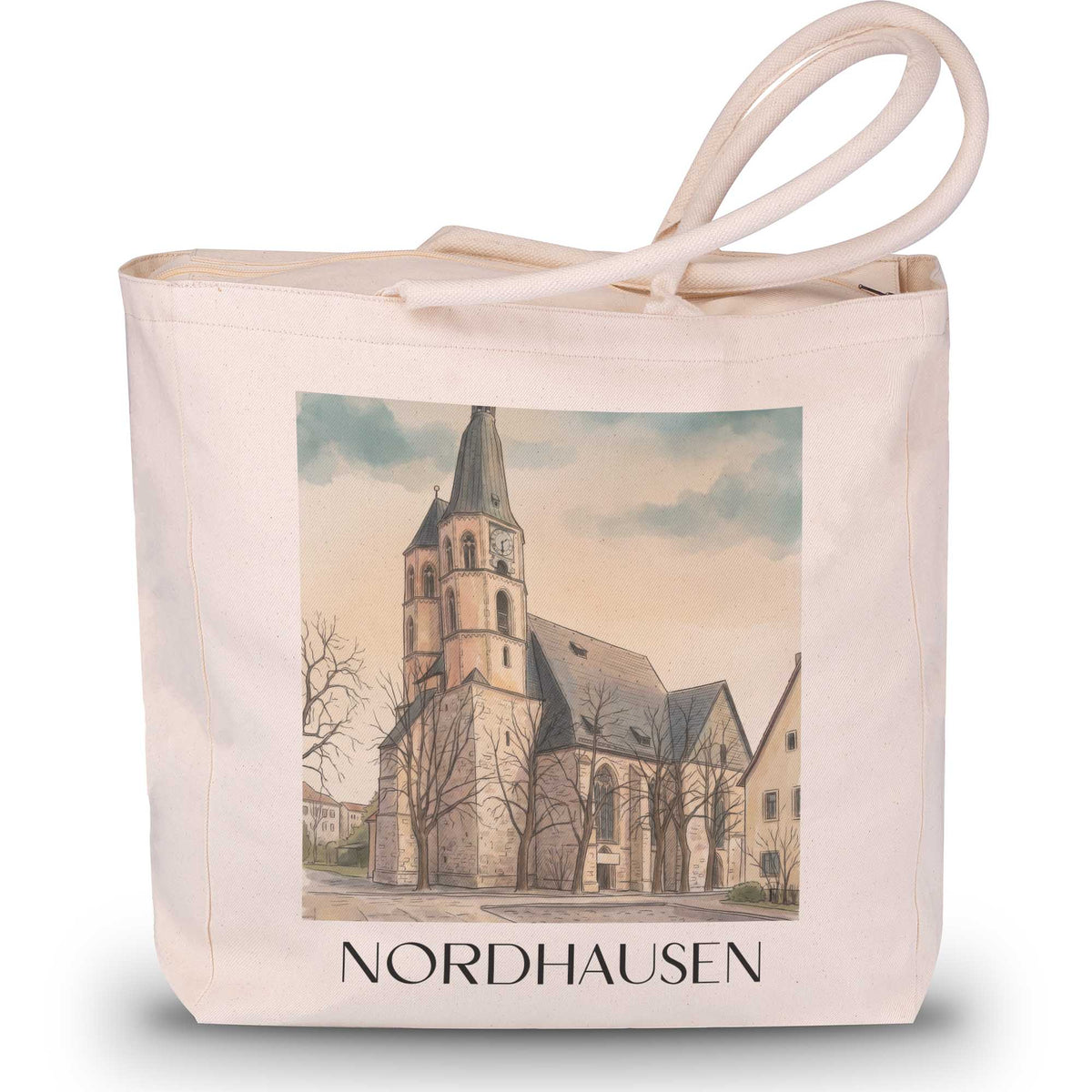 nordhausen-südharz-deutschland-einkaufstasche-aquarell