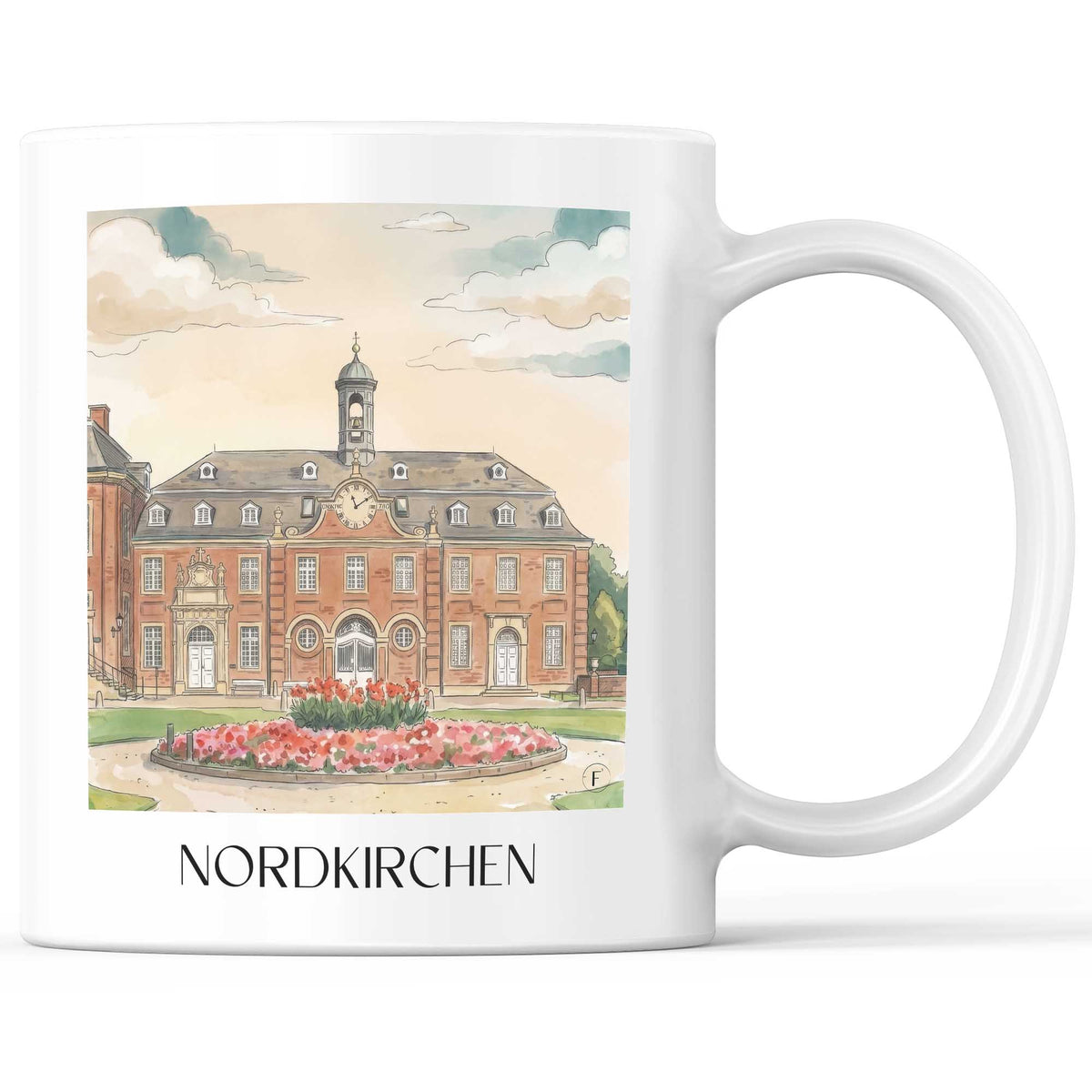Nordkirchen Kaffeebecher - Münsterland - Deutschland Becher - Kaffeetasse im Aquarell Stil - favplace