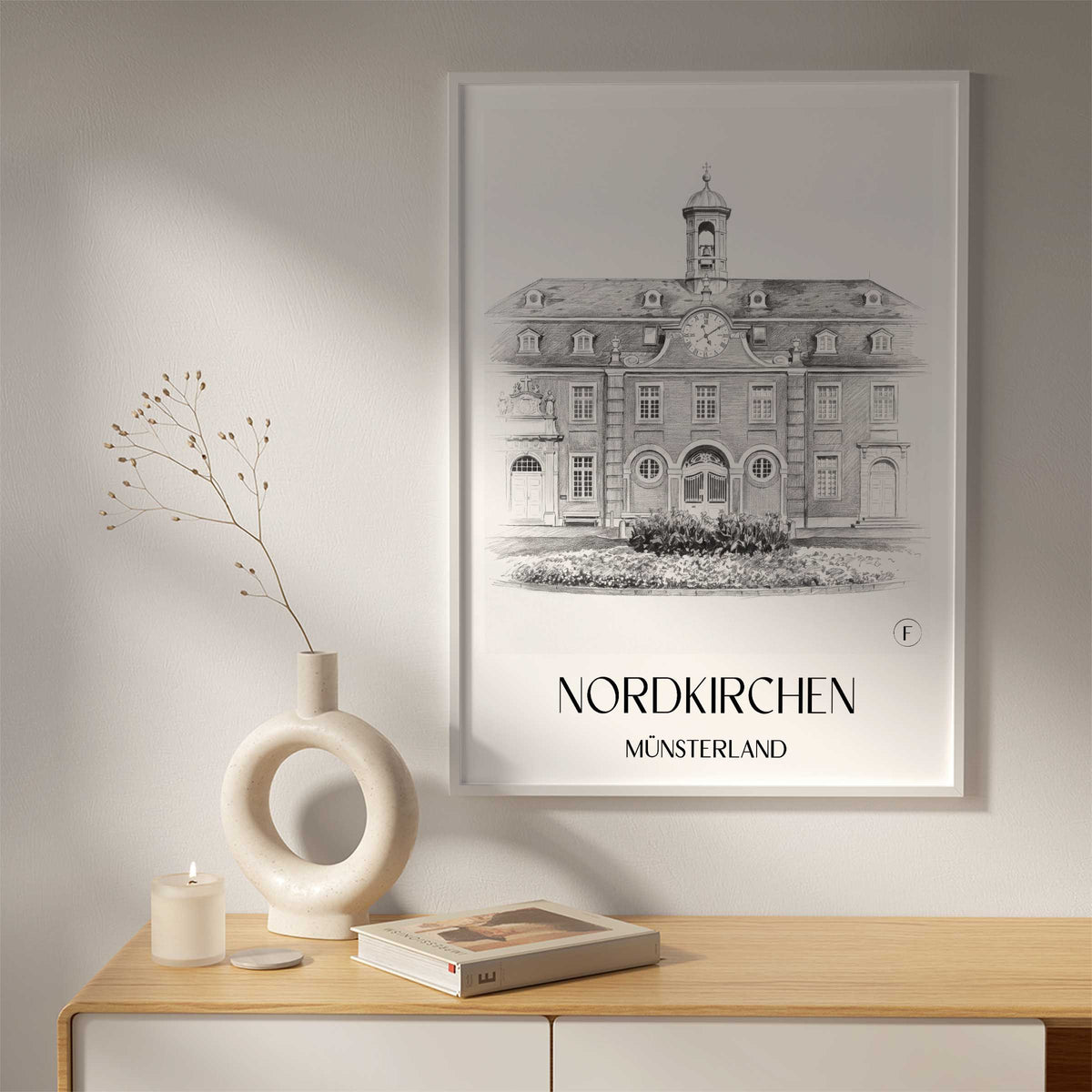 nordkirchen-münsterland-deutschland-poster-bleistift-zeichnung-drawing