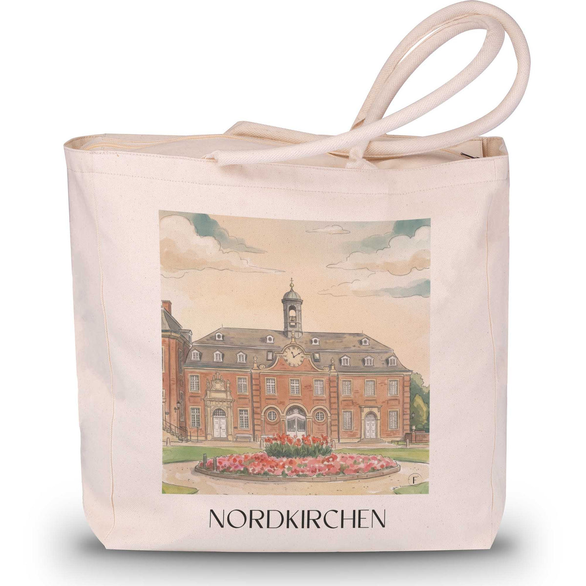 nordkirchen-münsterland-deutschland-einkaufstasche-aquarell