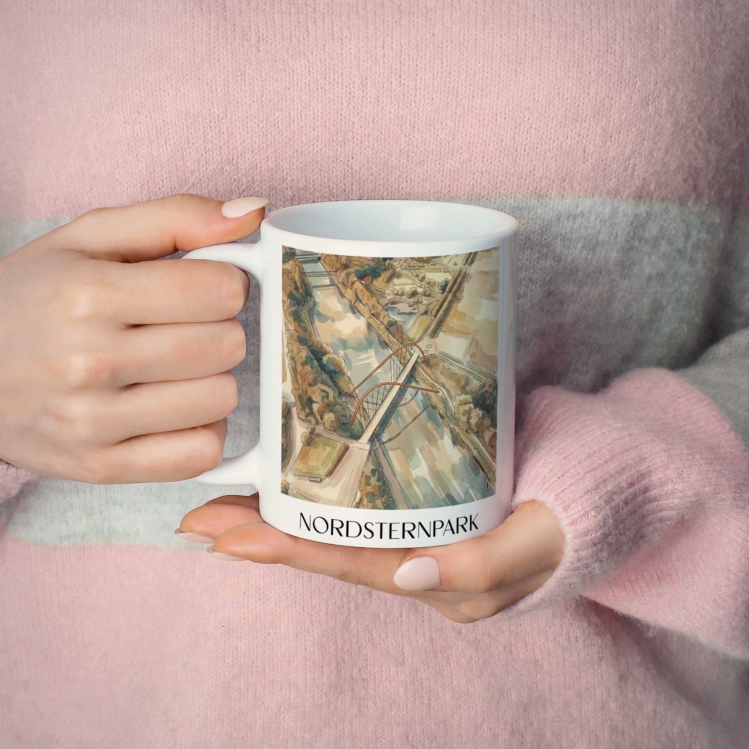 nordsternpark-gelsenkirchen-deutschland-kaffeebecher-aquarell